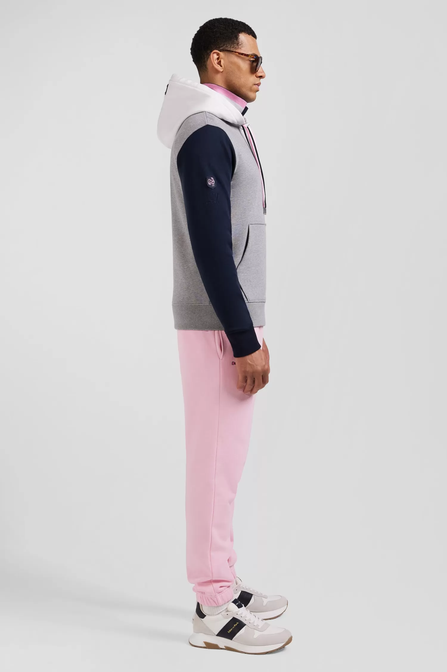 Eden Park Regular grey colorblock XV de France cotton hoodie< Sweatshirts