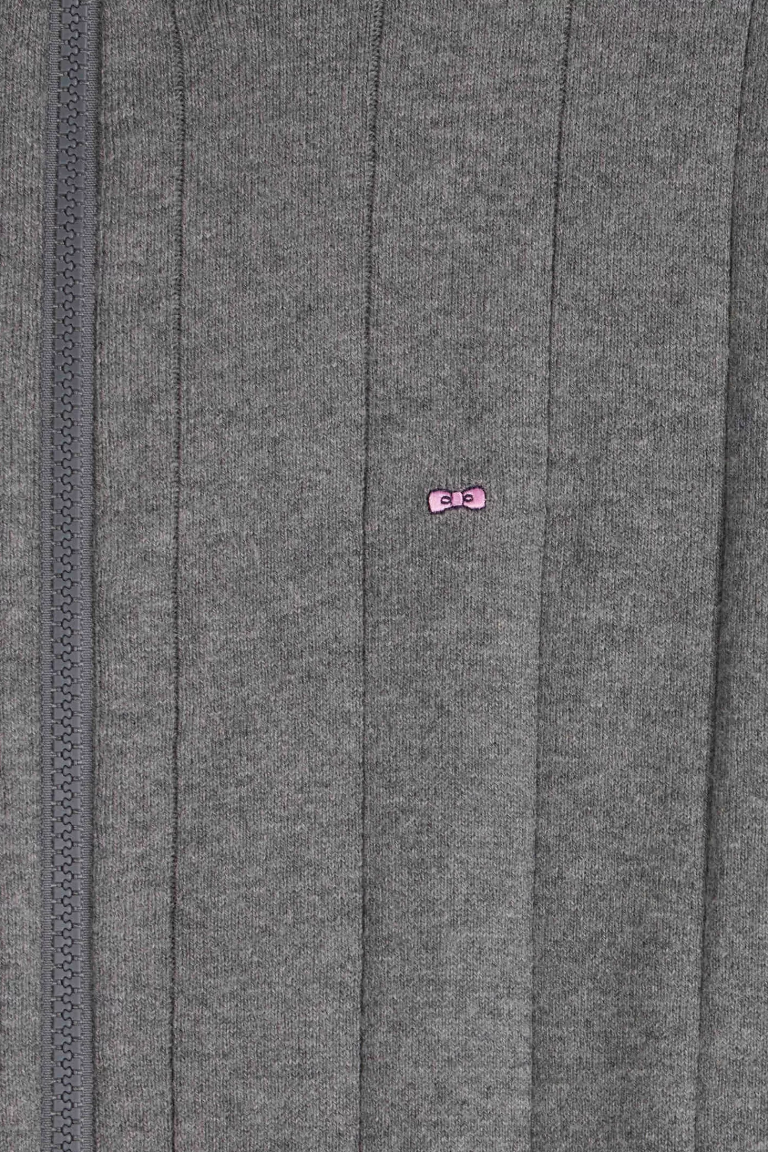 Eden Park Regular grey cotton and cashmere zipped cardigan with vertical stripes< Cardigans