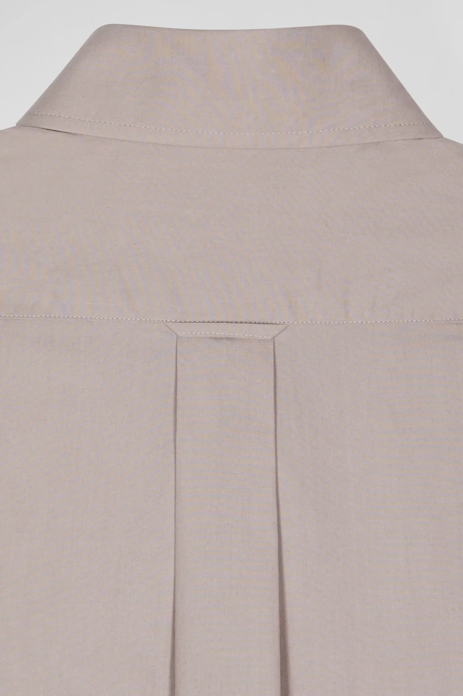 Eden Park Regular grey cotton poplin shirt with button-down collar and printed elbow patches< Shirts