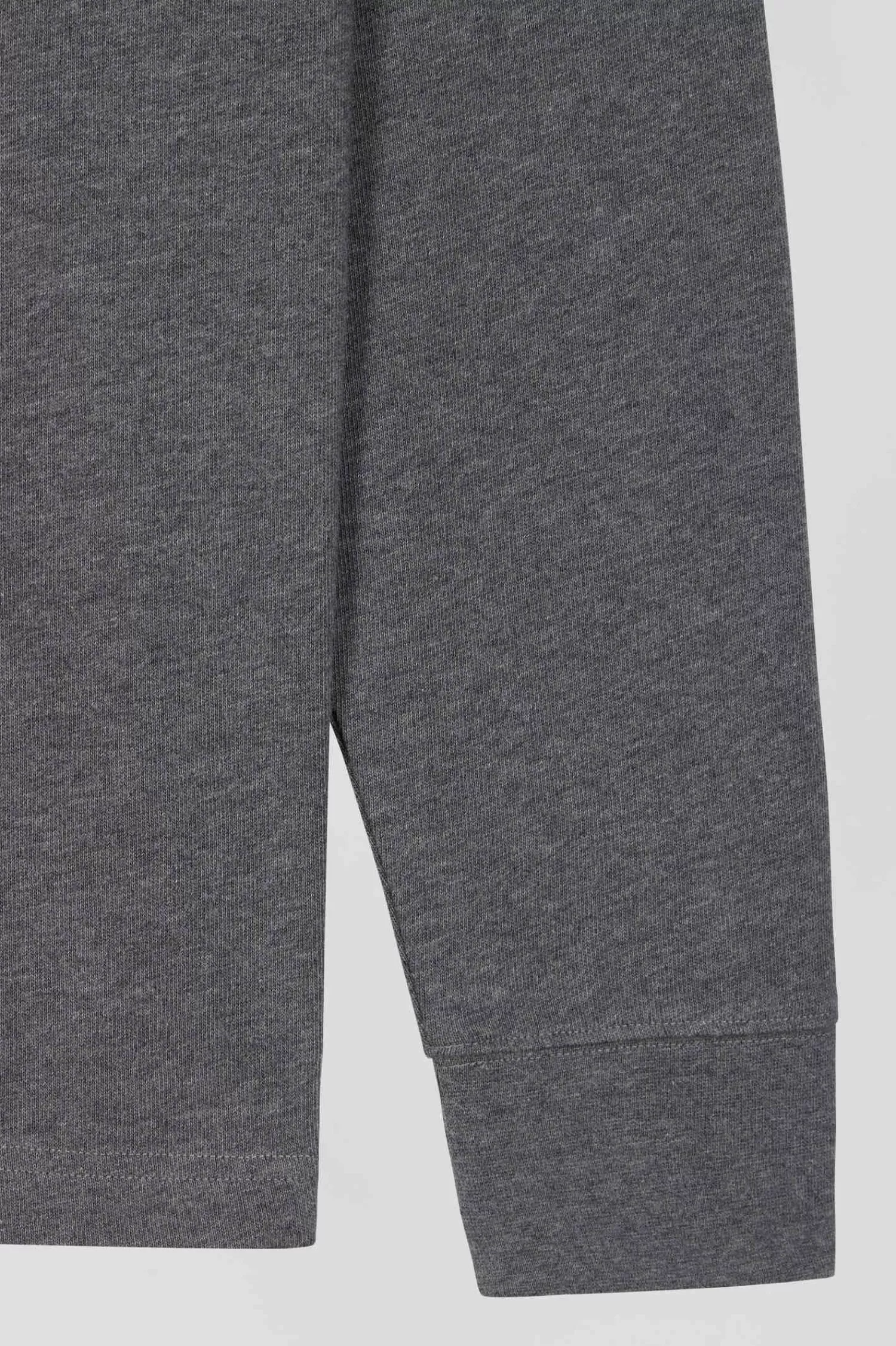 Eden Park Regular grey long-sleeved cotton rugby shirt with bow tie details< Rugby Shirts