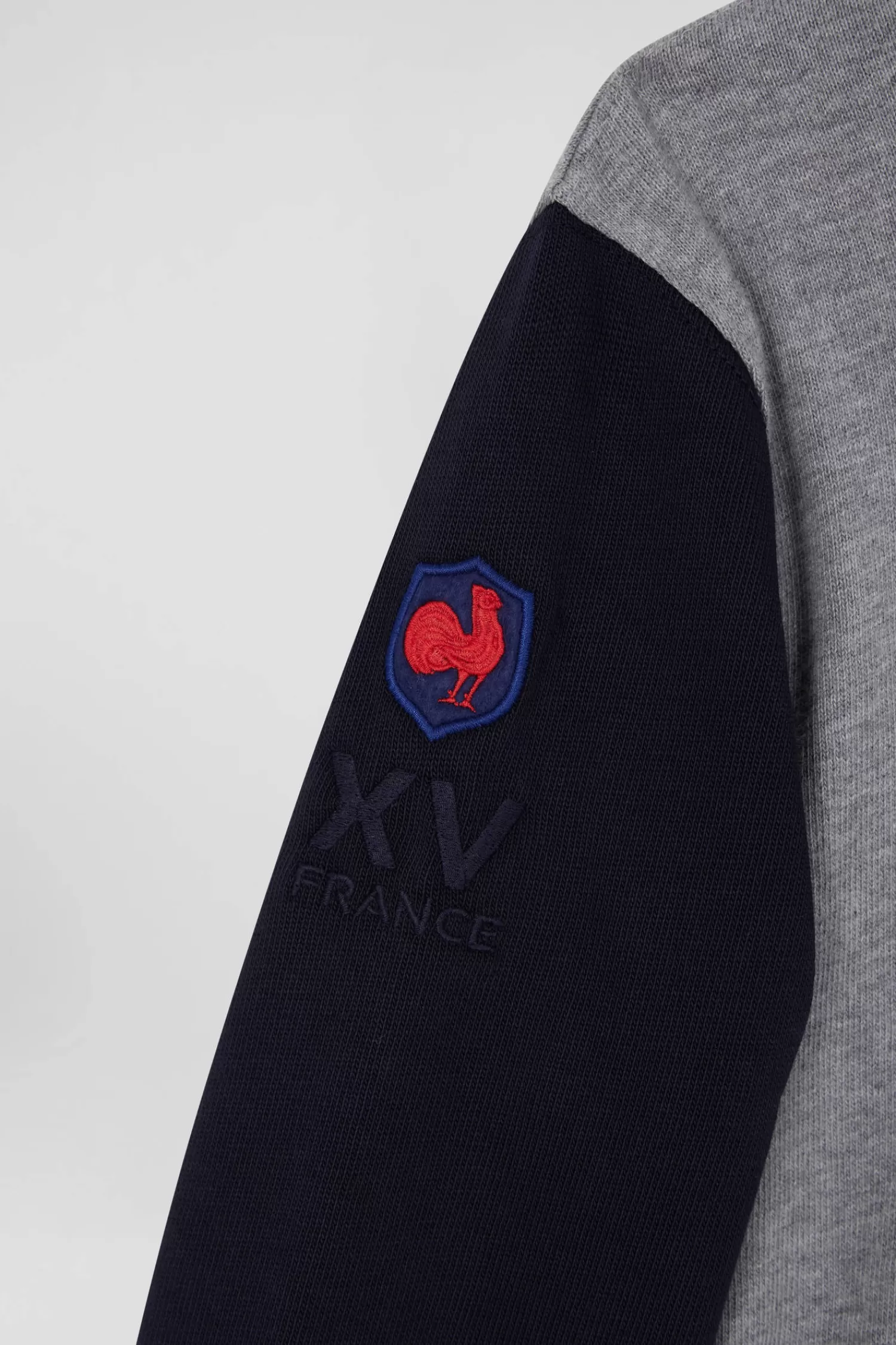 Eden Park Regular grey tricolour XV de France long-sleeved cotton rugby shirt<Kids Kids