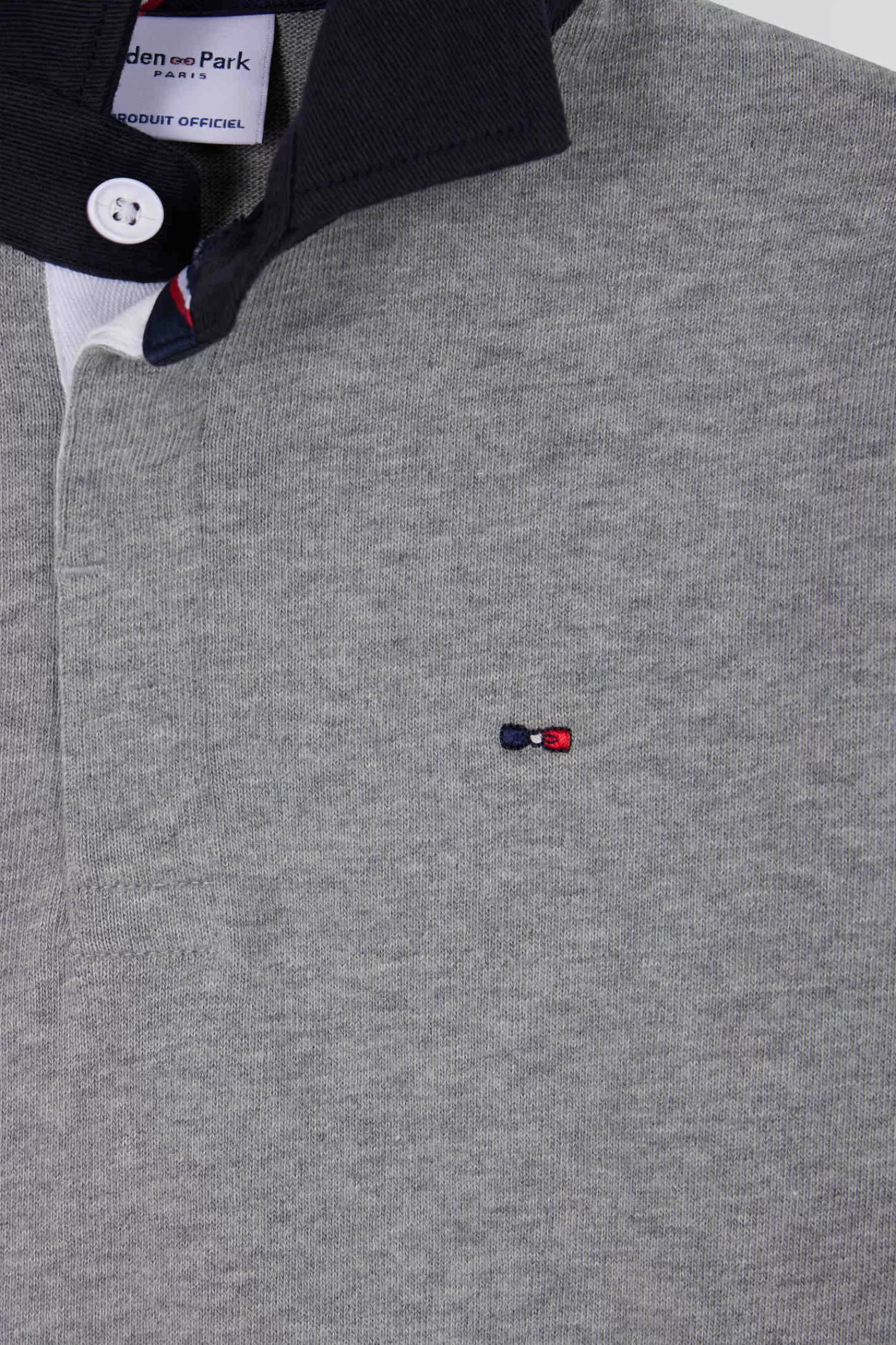 Eden Park Regular grey tricolour XV de France long-sleeved cotton rugby shirt<Kids Kids