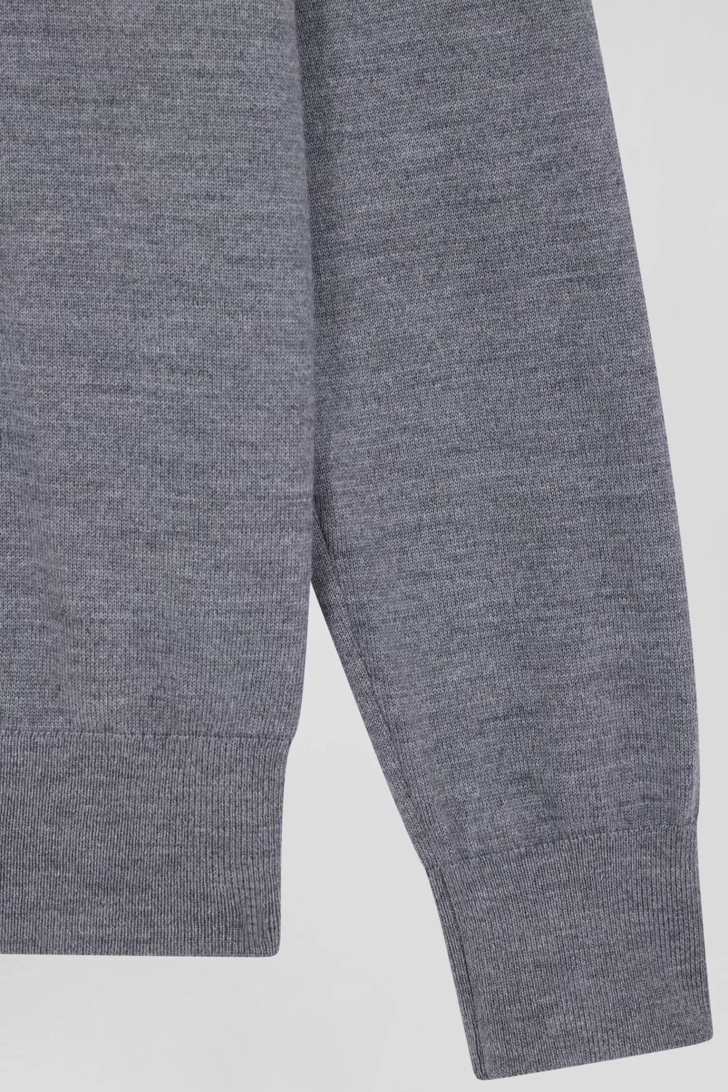 Eden Park Regular mottled grey women's wool jumper with rugby shirt collar<Women Sweaters