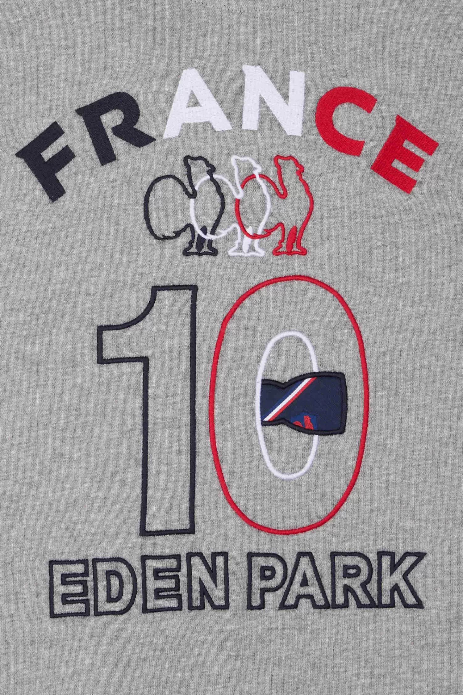 Eden Park Regular mottled grey XV de France cotton sweatshirt with rugby shirt collar< Sweatshirts