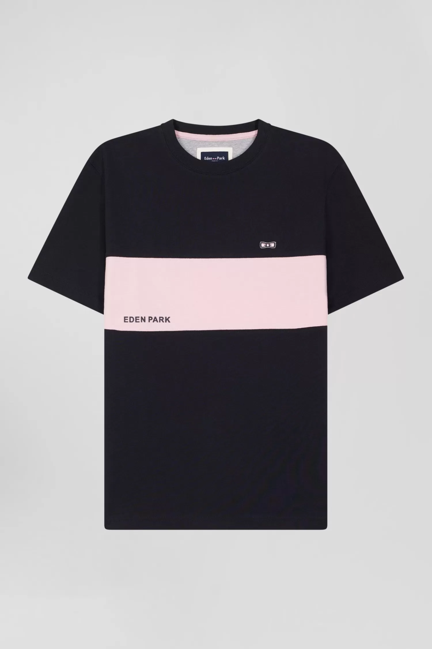 Eden Park Regular navy and pink bicolor short-sleeved cotton T-shirt< T-shirts