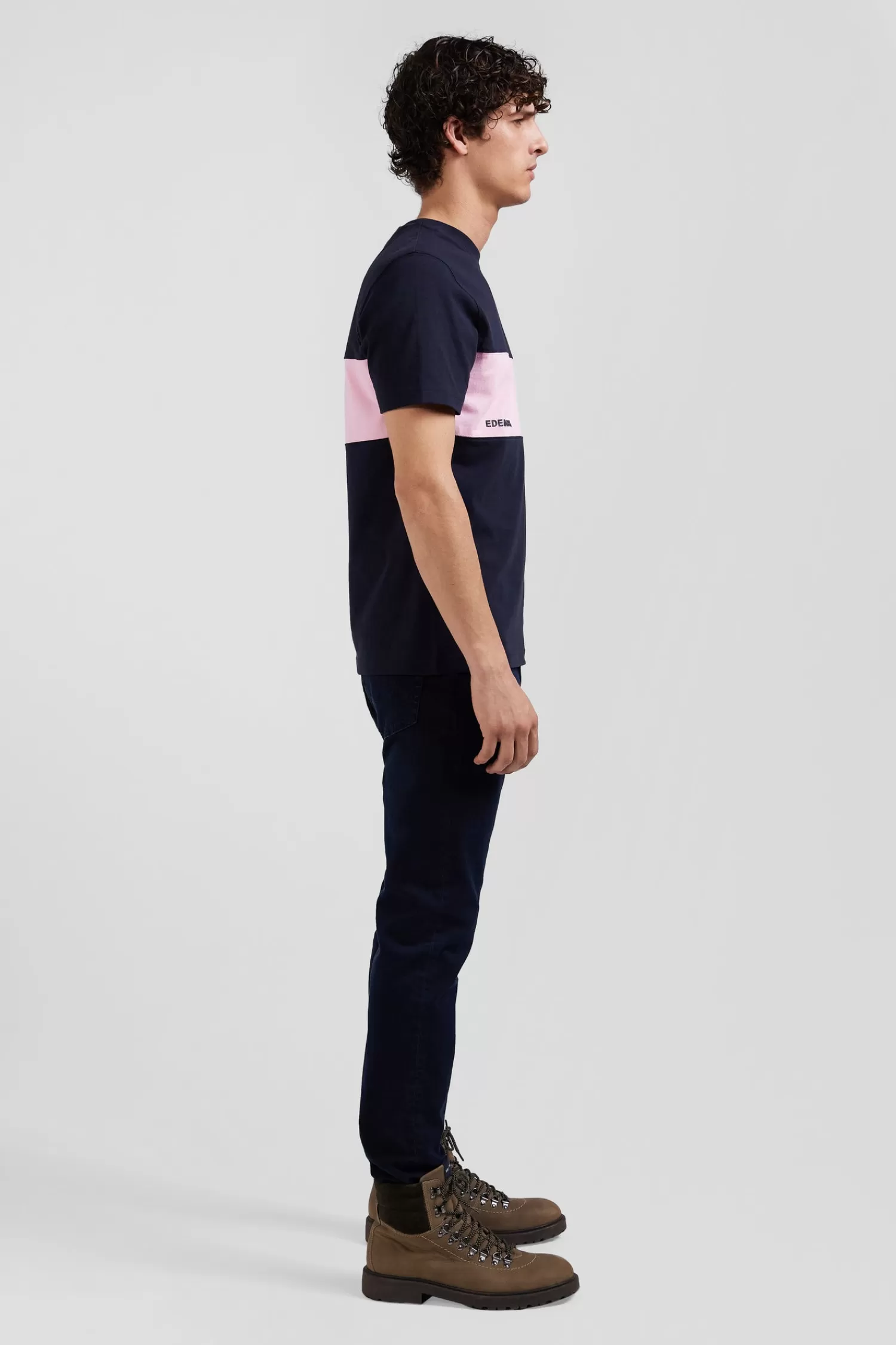 Eden Park Regular navy and pink bicolor short-sleeved cotton T-shirt< T-shirts