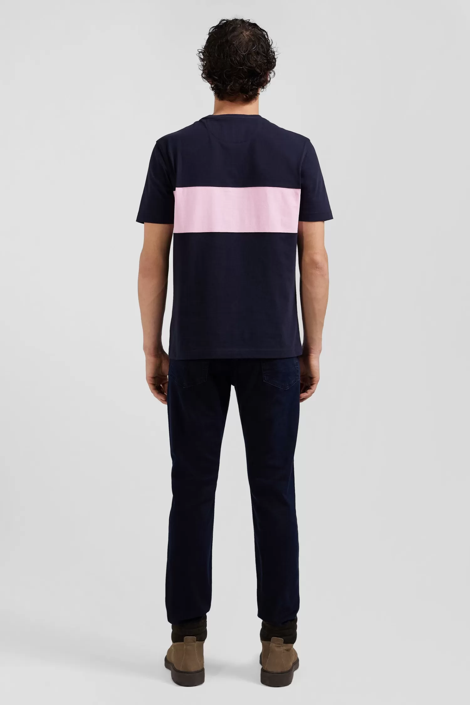 Eden Park Regular navy and pink bicolor short-sleeved cotton T-shirt< T-shirts