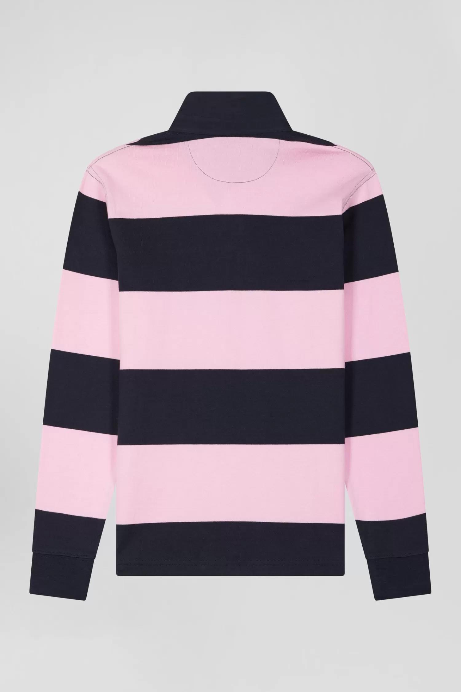 Eden Park Regular navy blue and pink striped cotton rugby shirt with long sleeves< Rugby Shirts