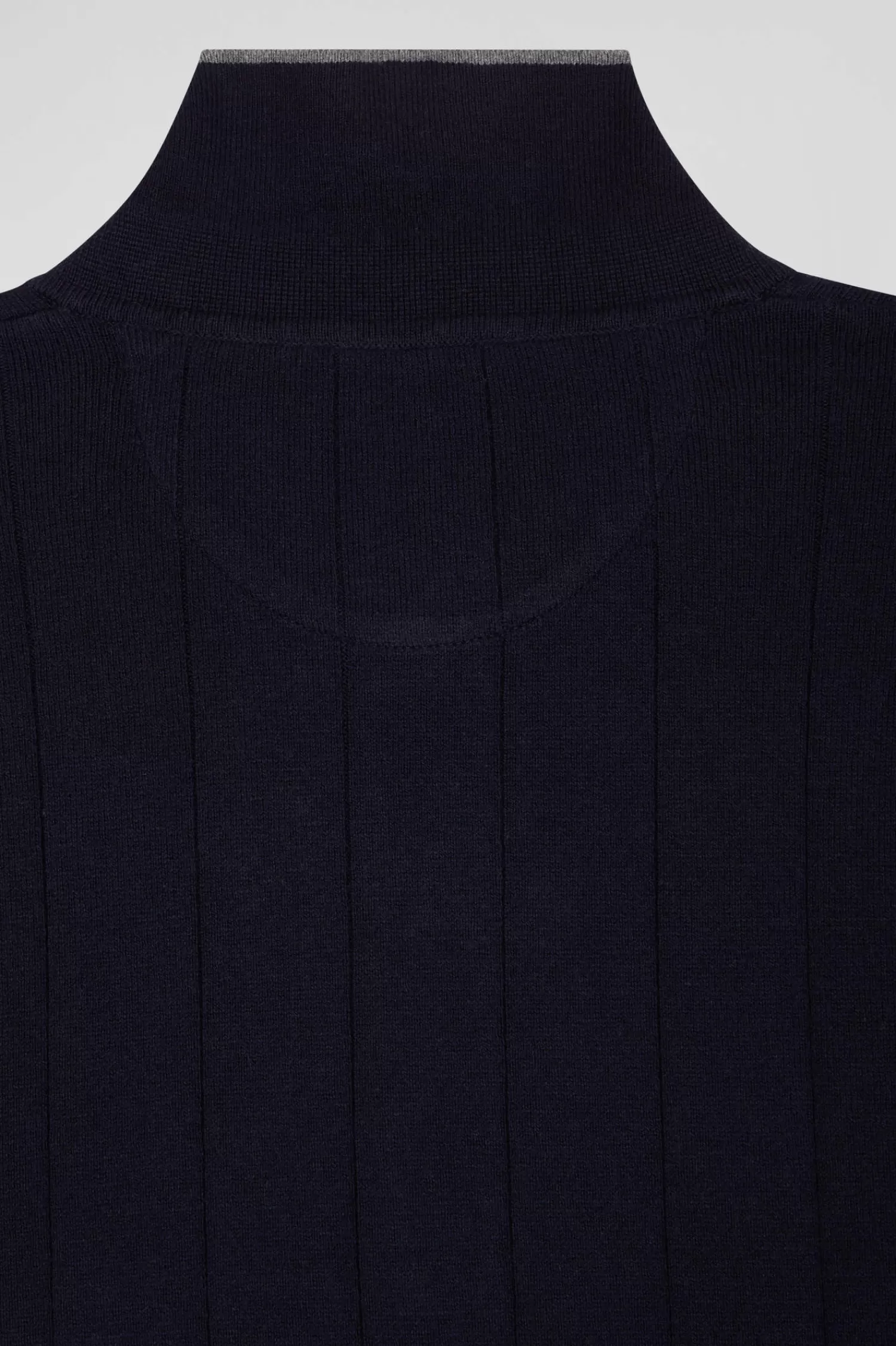 Eden Park Regular navy blue cotton and cashmere jumper with rugby shirt collar< Sweaters