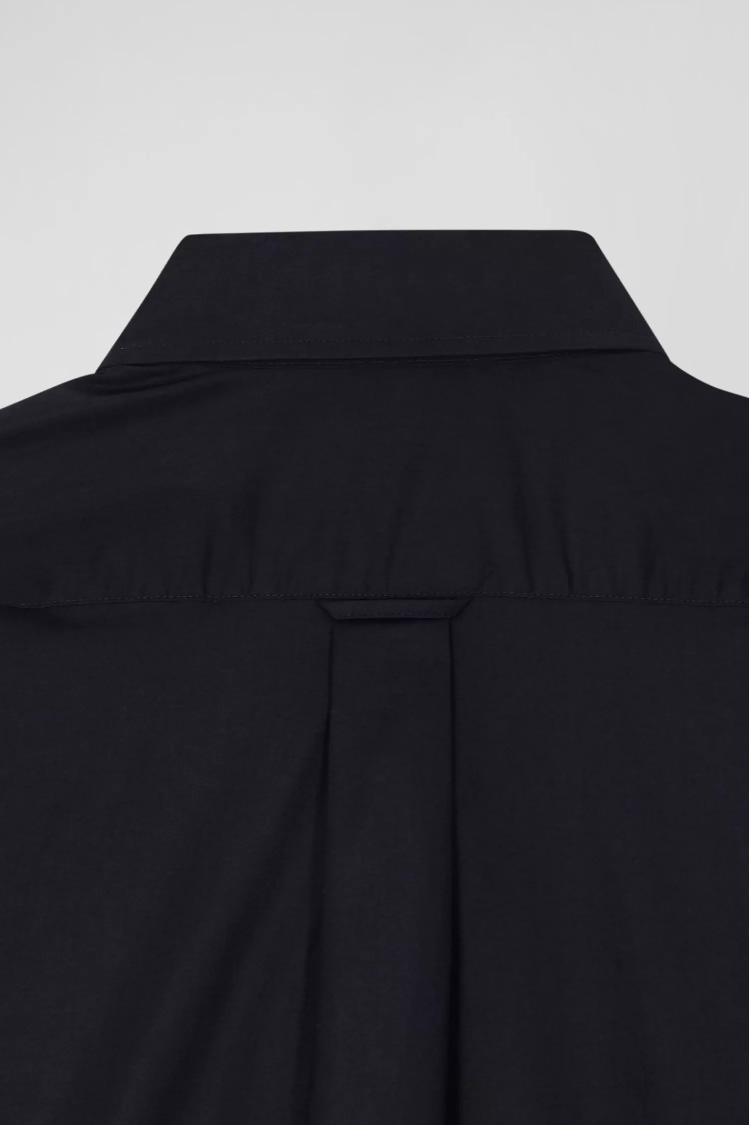 Eden Park Regular navy blue cotton poplin shirt with button-down collar and printed elbow patches< Shirts