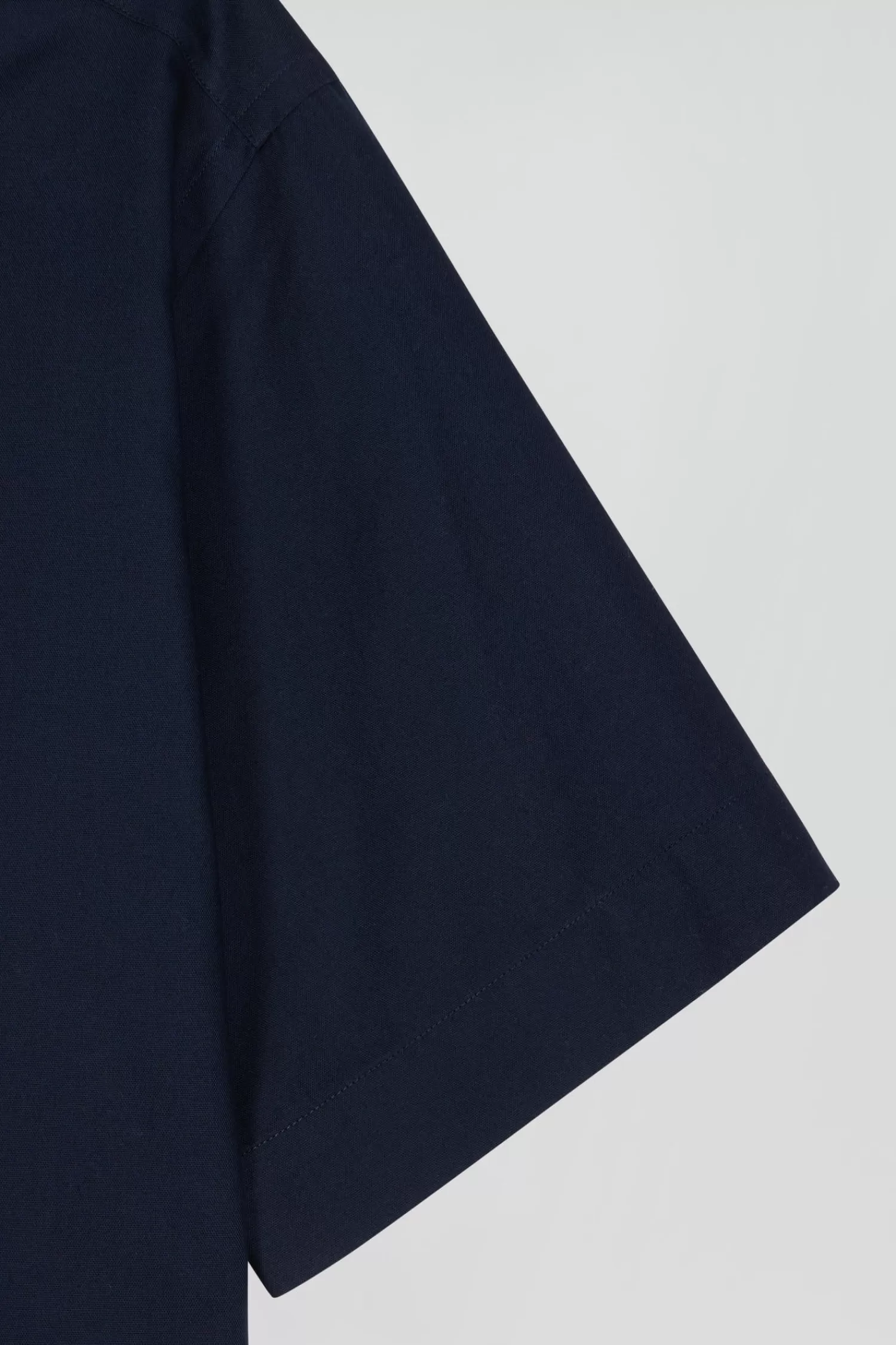 Eden Park Regular navy blue cotton short-sleeved shirt with back embroidery< Short-sleeved Shirts