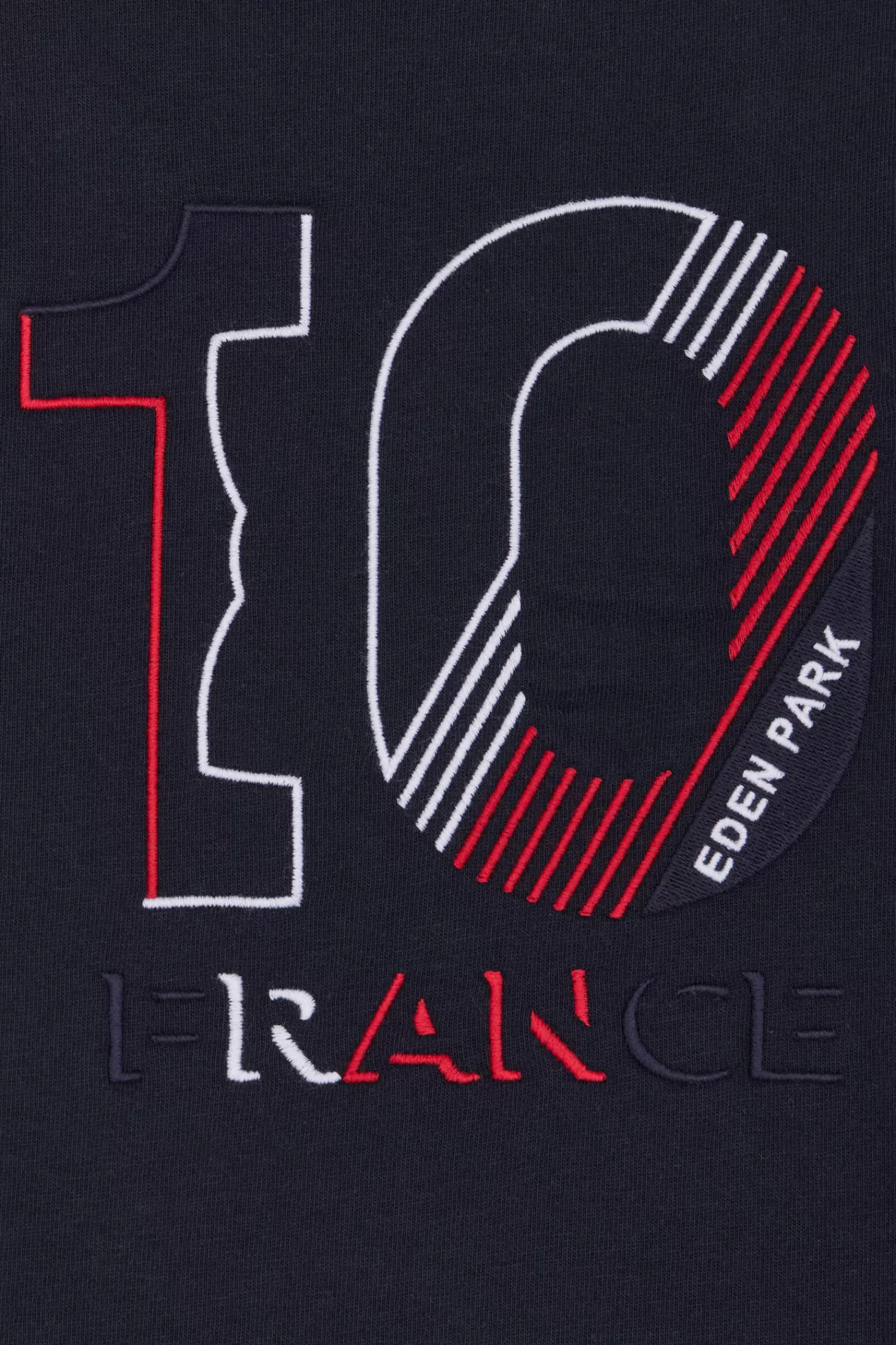 Eden Park Regular navy blue long-sleeved cotton T-shirt with XV de France embroidery<Kids Kids