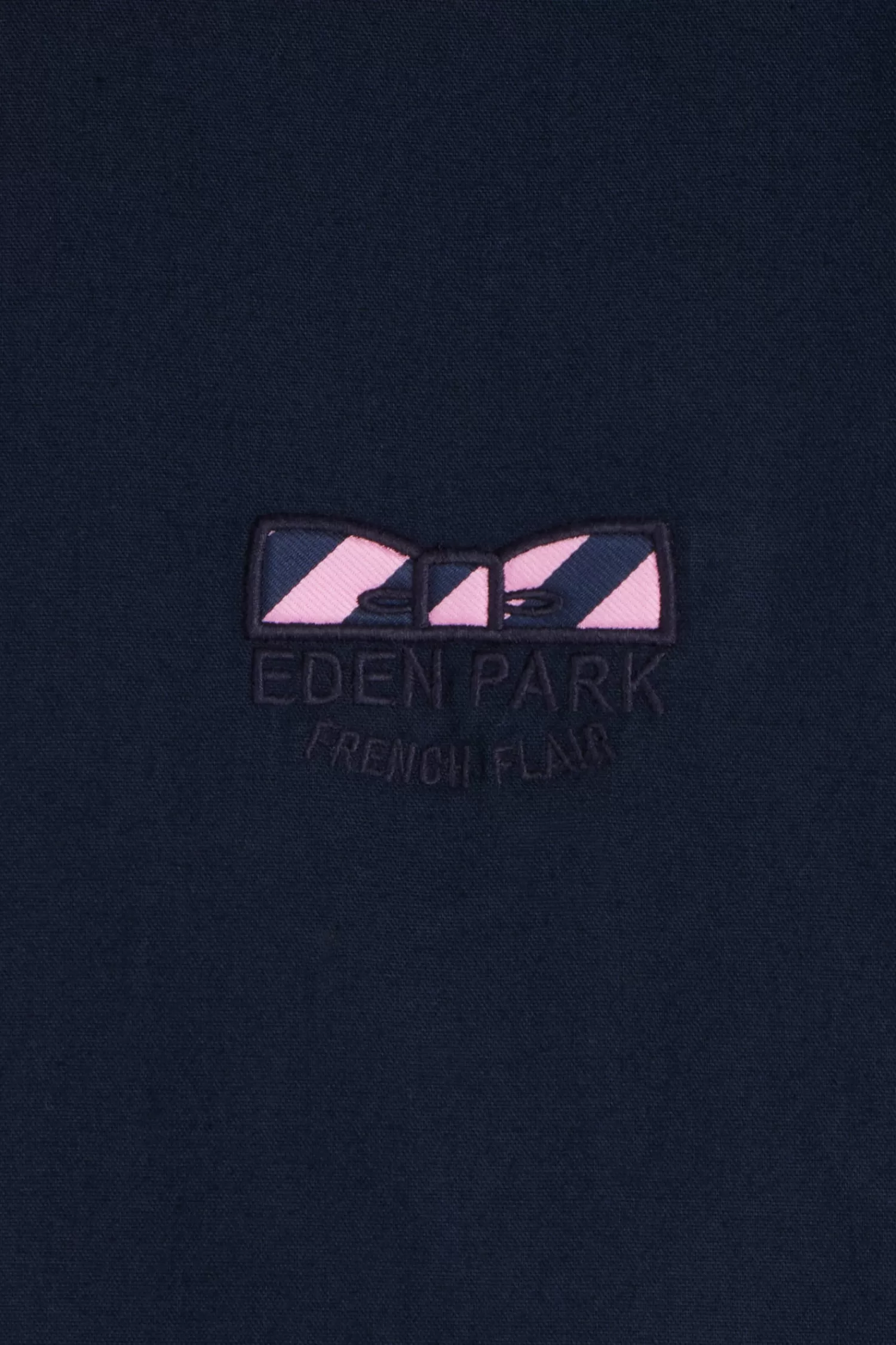 Eden Park Regular navy blue oxford cotton shirt with striped bow tie detail< Shirts