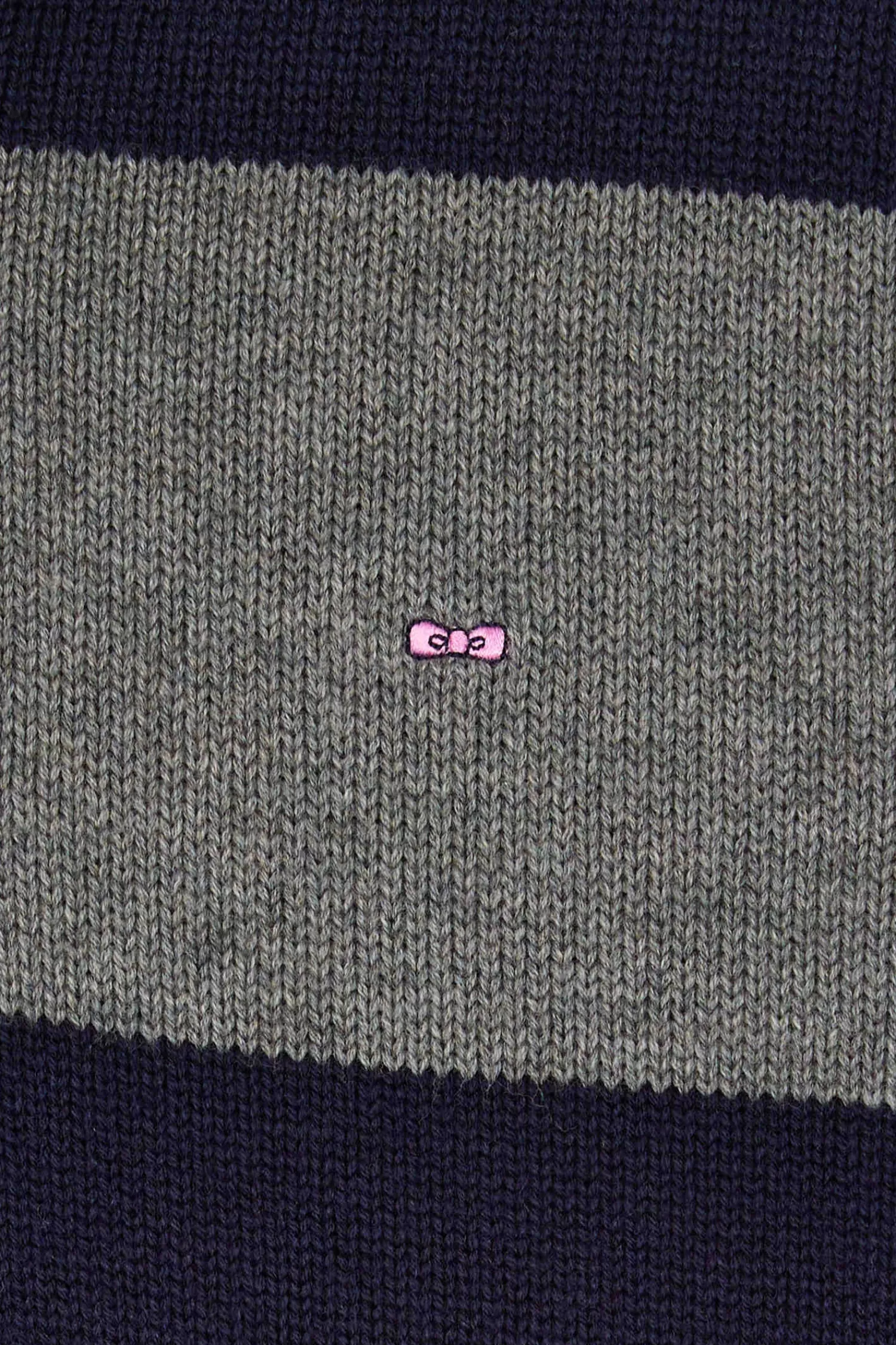 Eden Park Regular navy blue striped wool and cotton jumper with rugby shirt collar< Sweaters