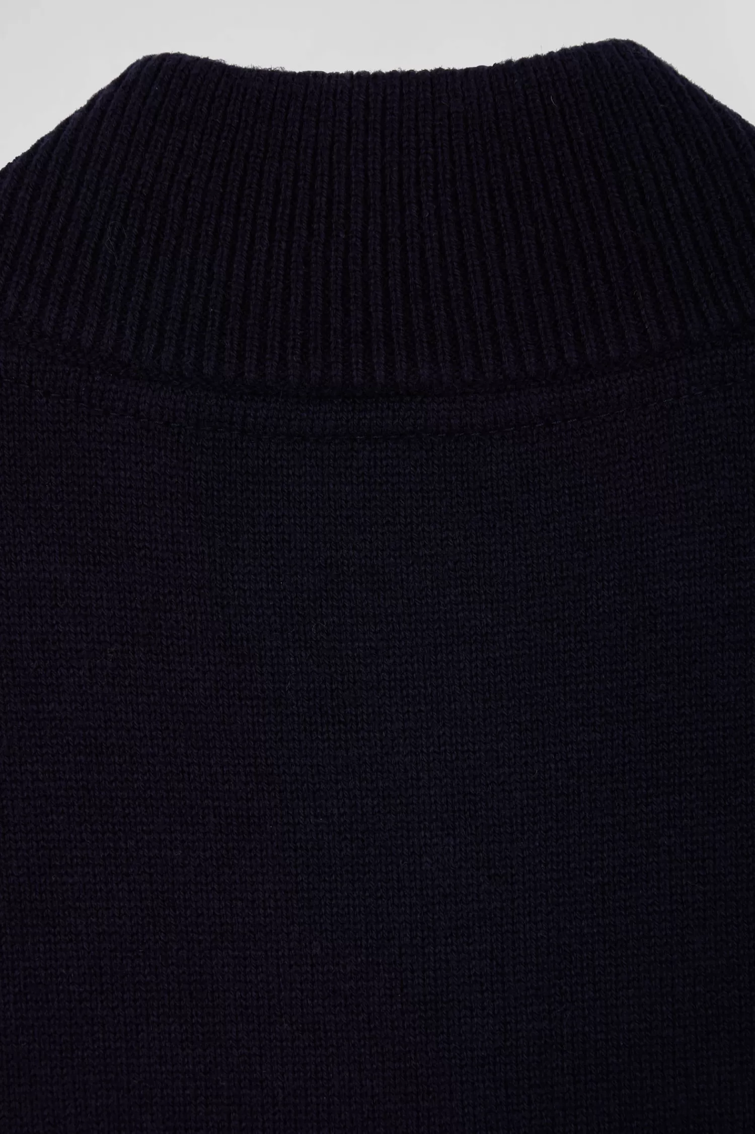 Eden Park Regular navy blue wool and cotton high collar zipped cardigan<Kids Kids
