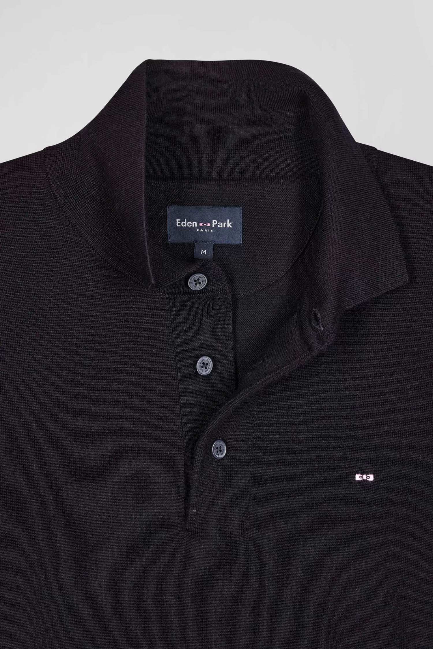 Eden Park Regular navy blue wool jersey jumper with rugby shirt collar< Sweaters