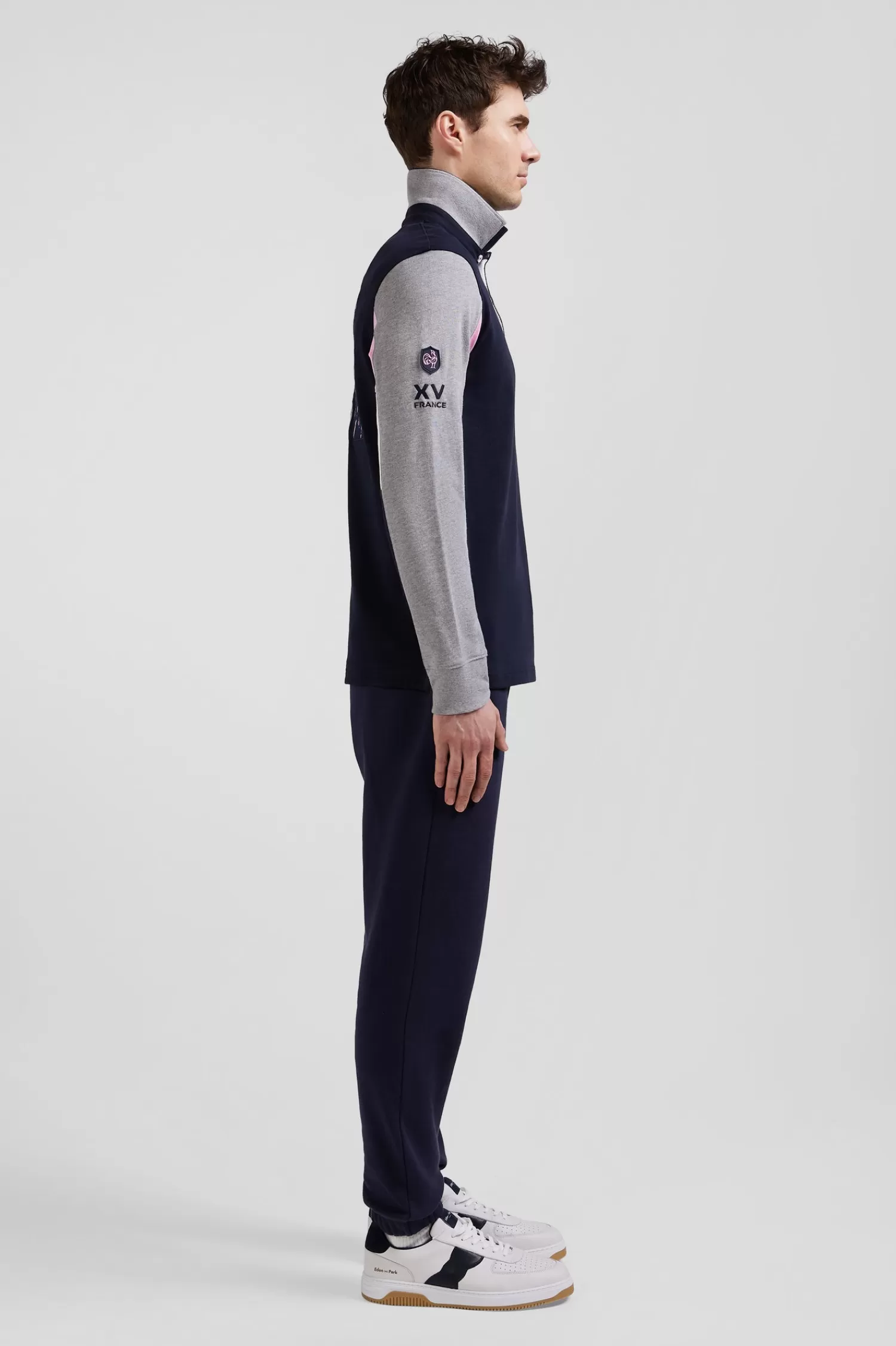 Eden Park Regular navy blue XV de France long-sleeved cotton rugby shirt< Rugby Shirts