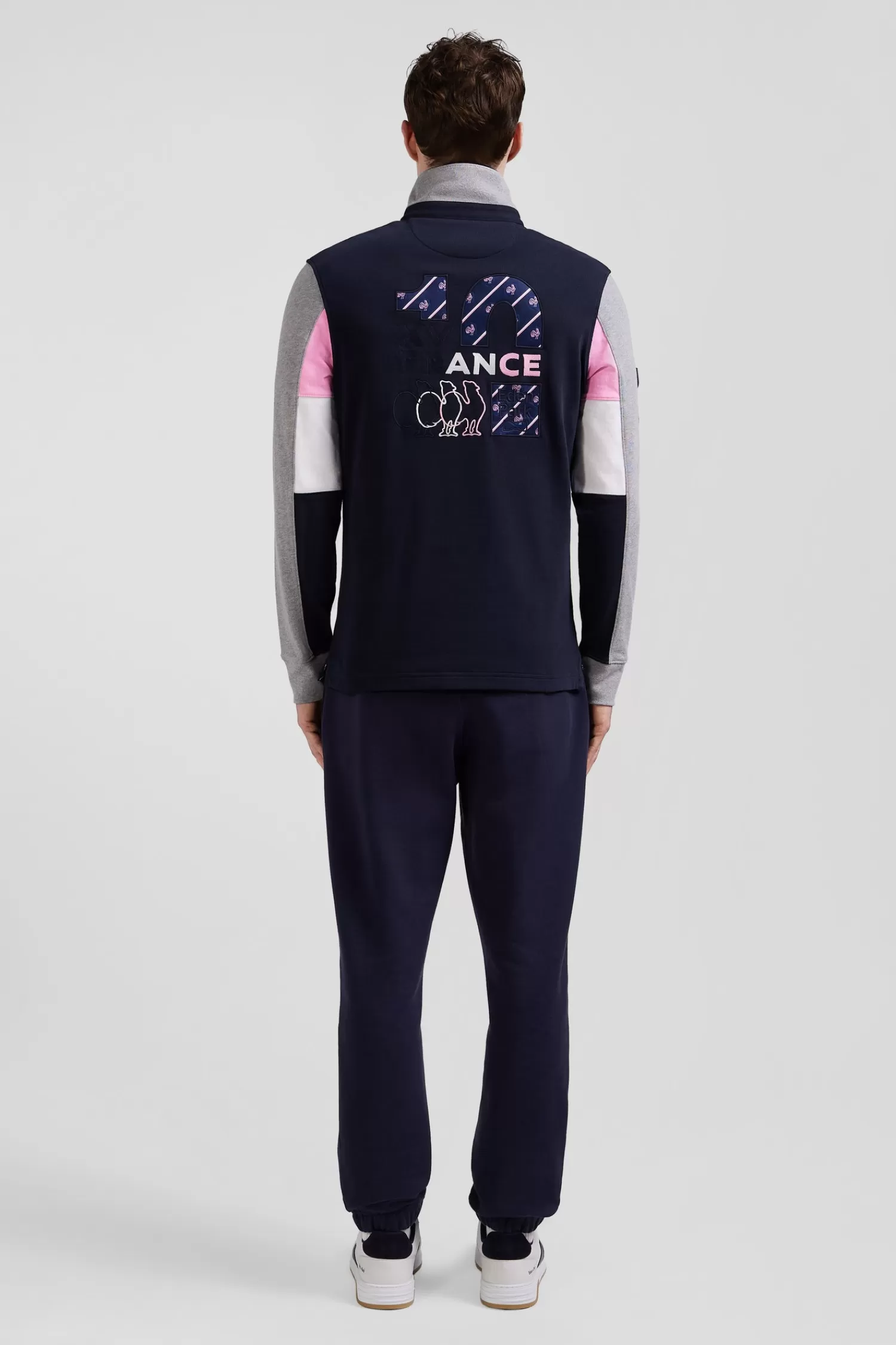 Eden Park Regular navy blue XV de France long-sleeved cotton rugby shirt< Rugby Shirts