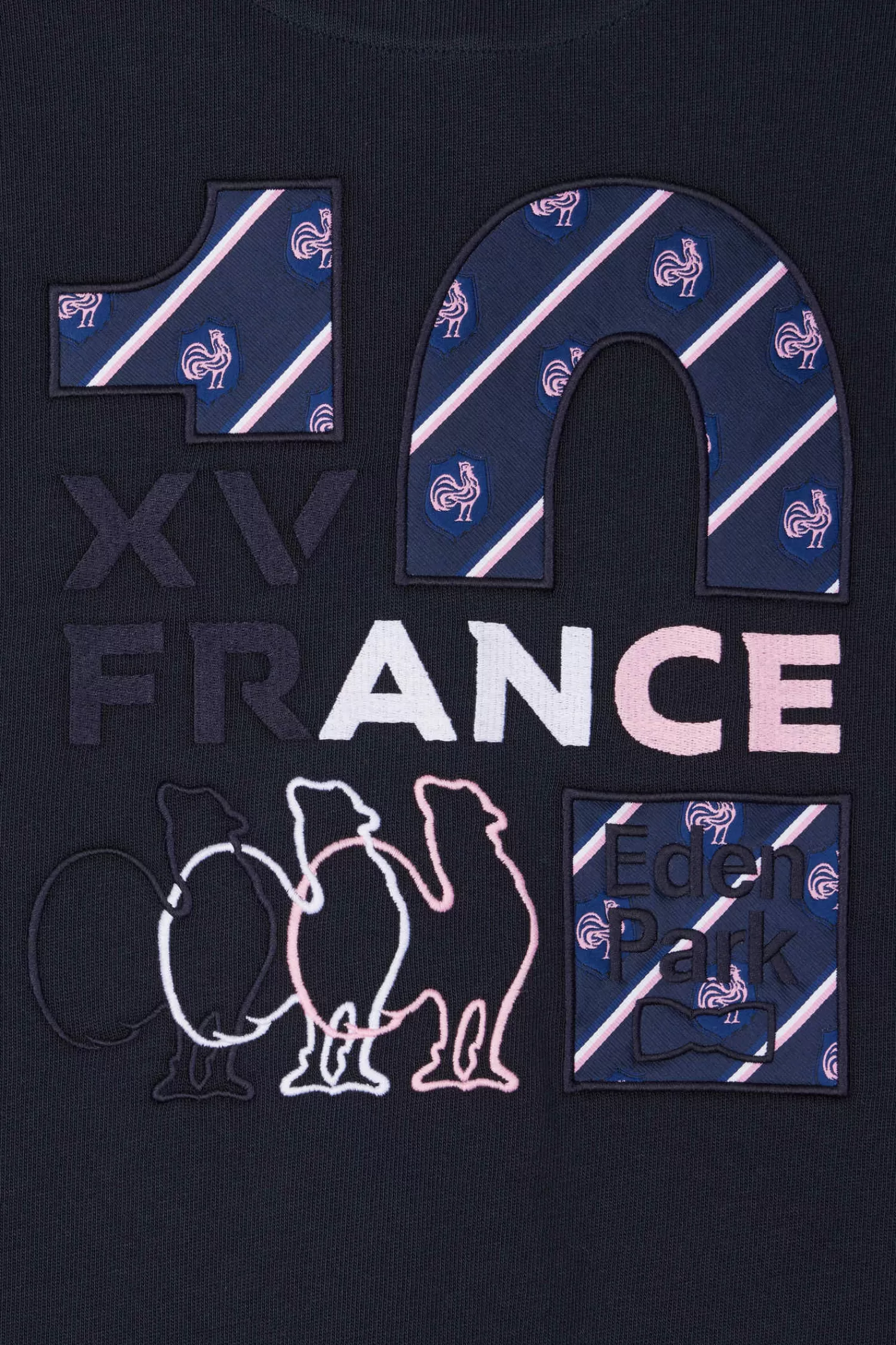 Eden Park Regular navy blue XV de France long-sleeved cotton rugby shirt< Rugby Shirts
