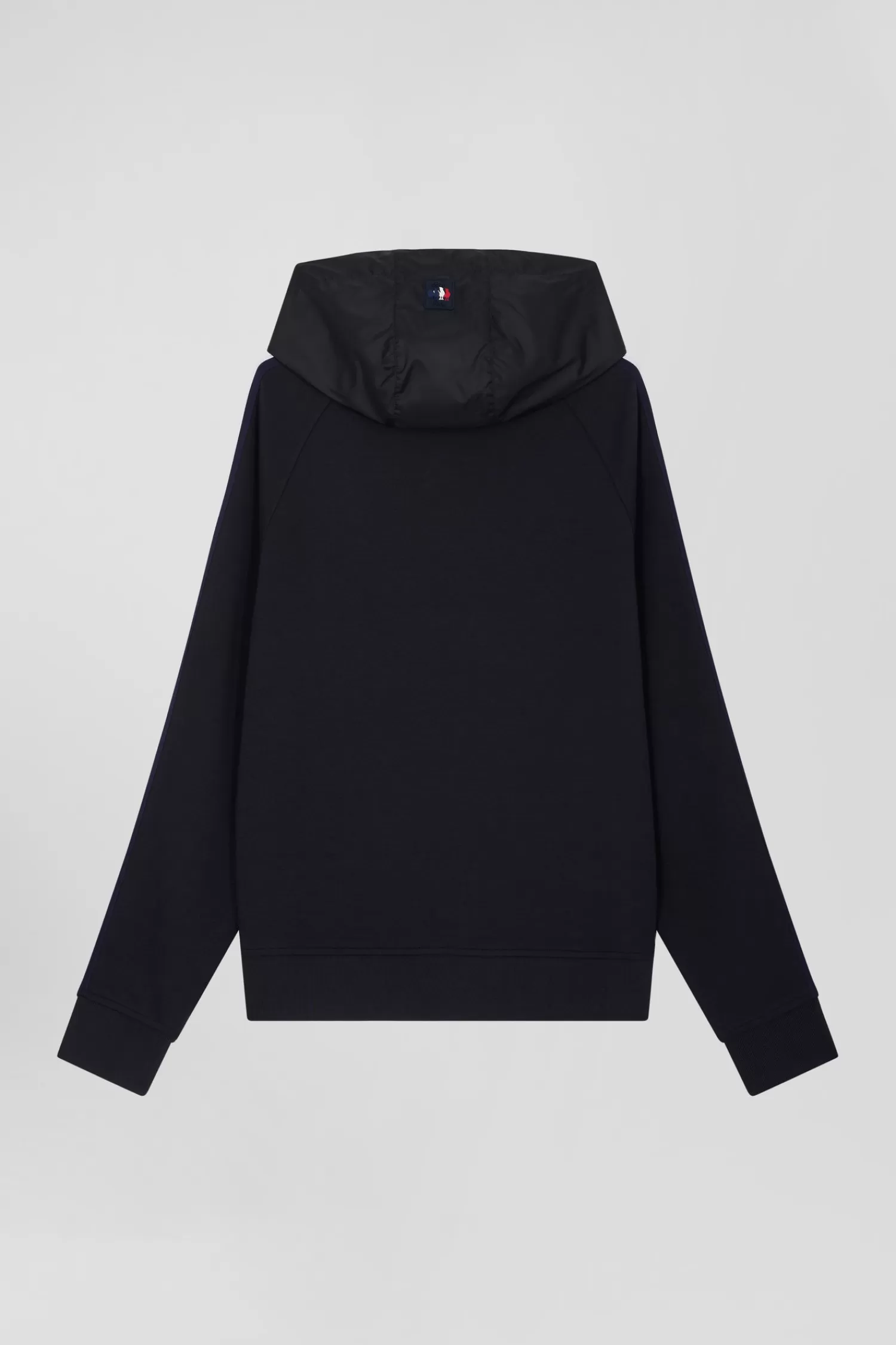 Eden Park Regular navy blue zipped XV de France cotton blend hoodie< Sweatshirts
