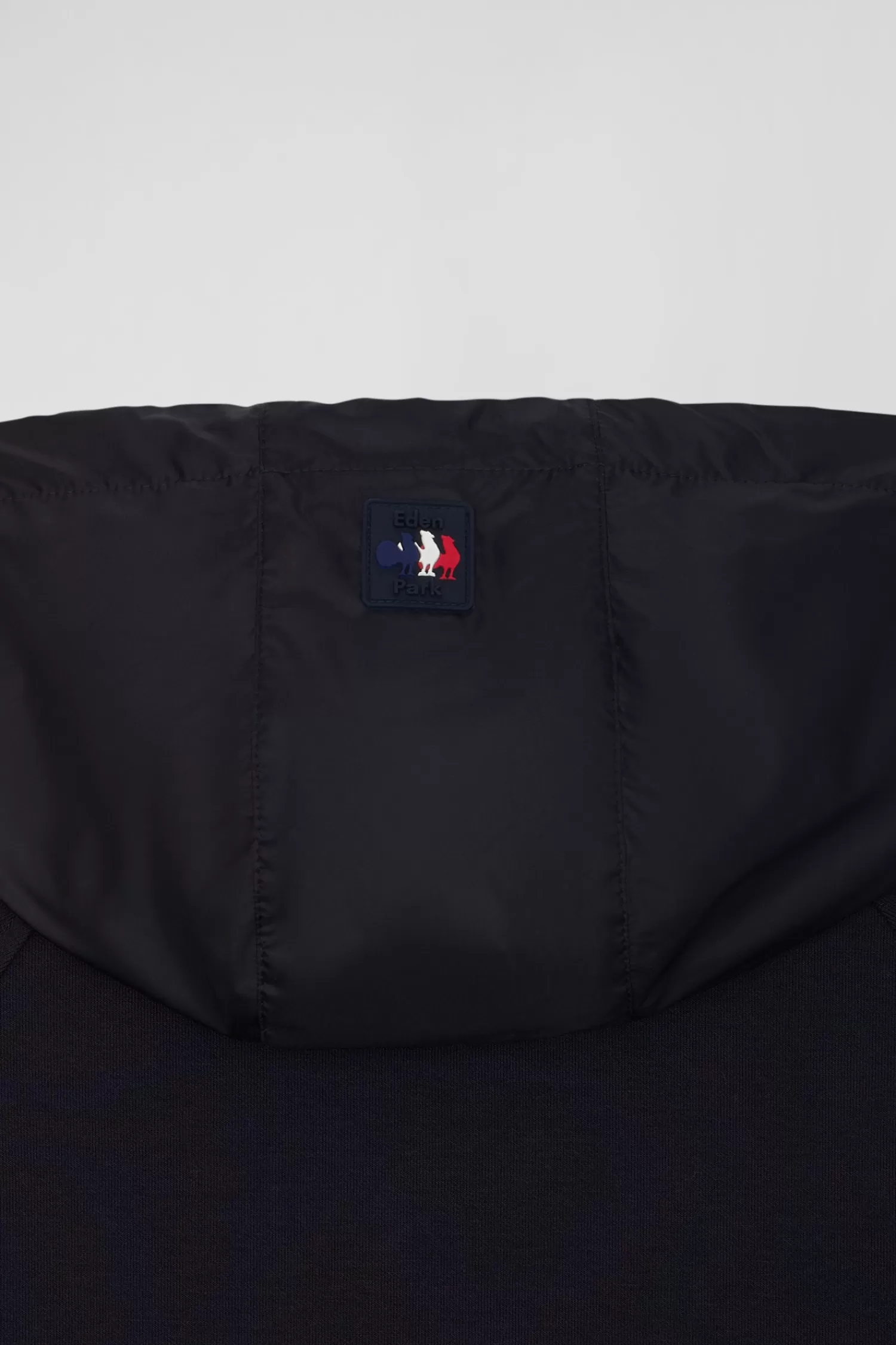 Eden Park Regular navy blue zipped XV de France cotton blend hoodie< Sweatshirts