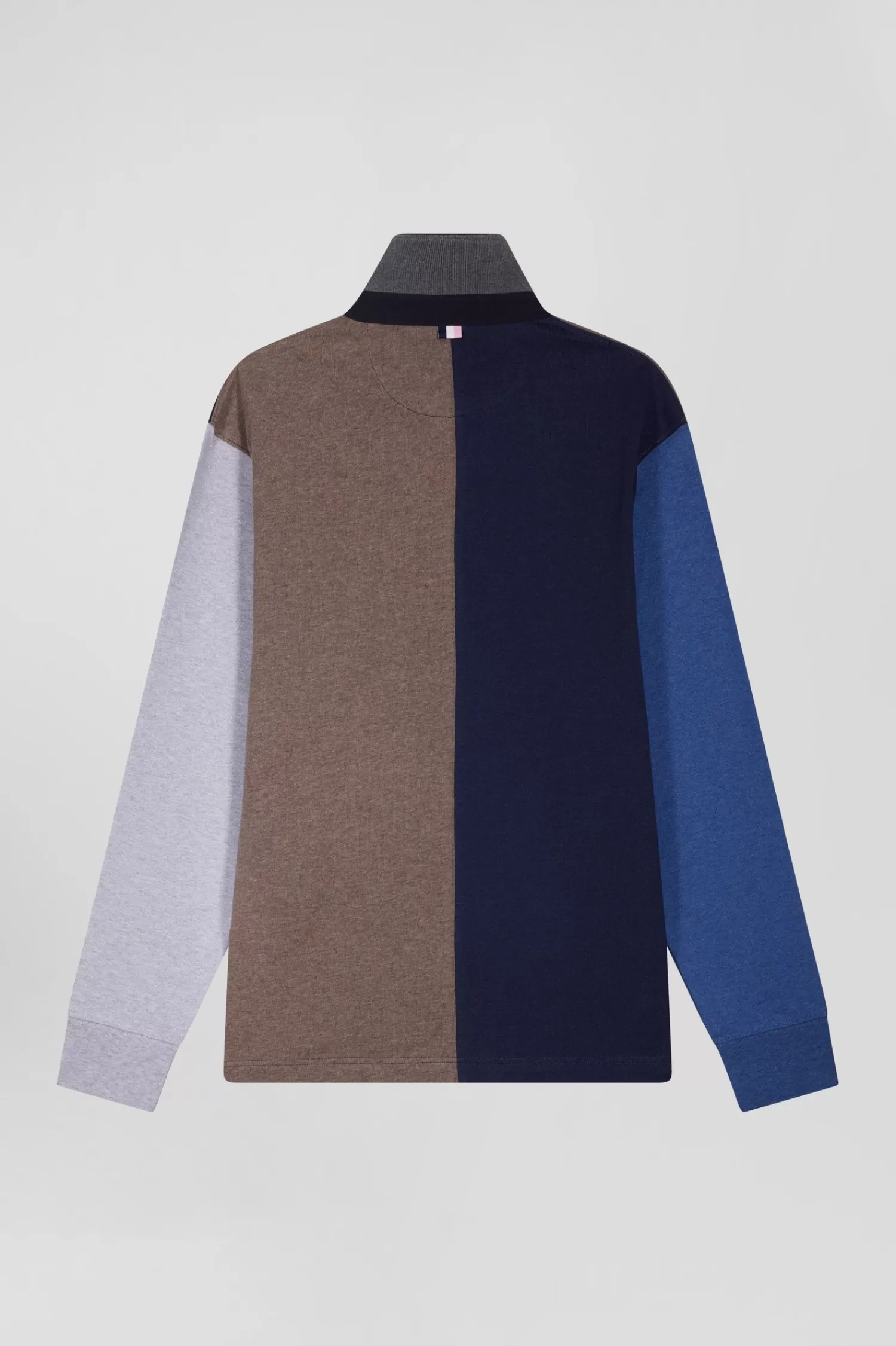Eden Park Regular navy colorblock long-sleeved cotton rugby shirt< Rugby Shirts