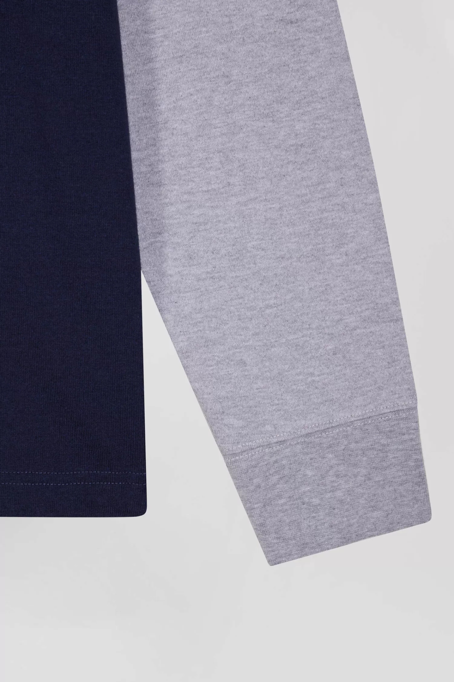 Eden Park Regular navy colorblock long-sleeved cotton rugby shirt< Rugby Shirts