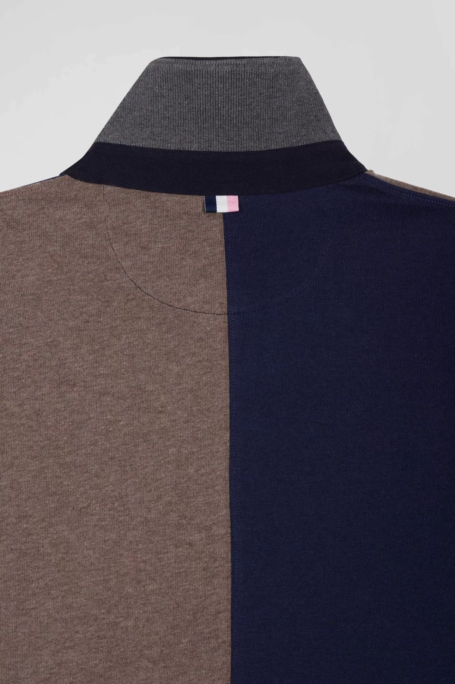 Eden Park Regular navy colorblock long-sleeved cotton rugby shirt< Rugby Shirts