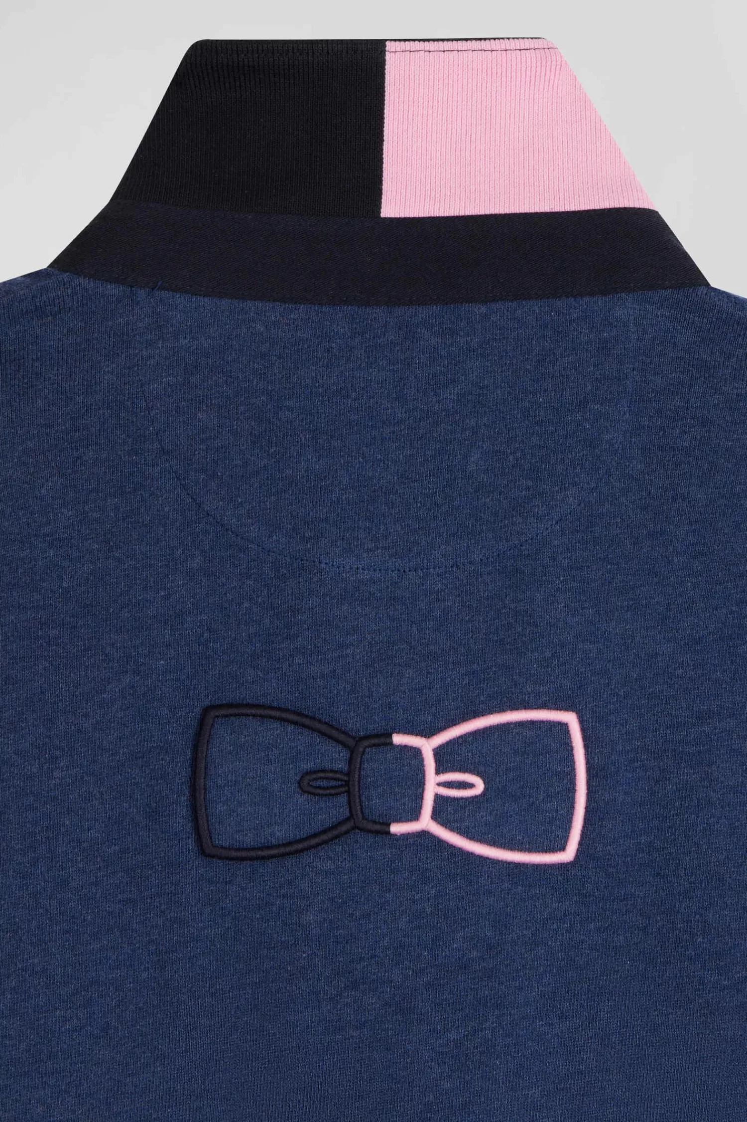 Eden Park Regular navy long-sleeved cotton rugby shirt with bow tie details< Rugby Shirts