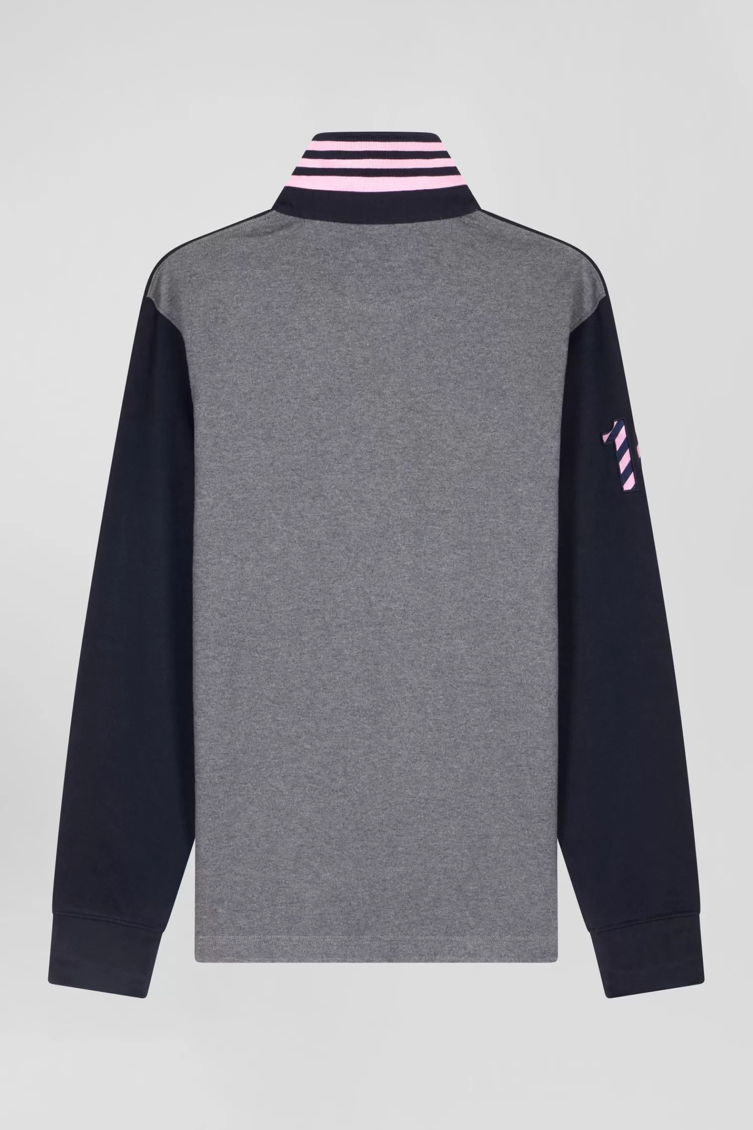 Eden Park Regular navy long-sleeved cotton rugby shirt with sleeve N°10 embroidery< Rugby Shirts