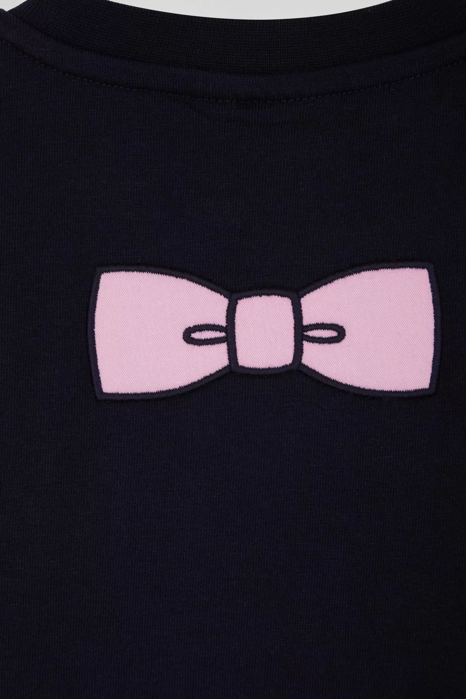 Eden Park Regular navy short-sleeved cotton T-shirt with bow tie embroidery<Kids Kids