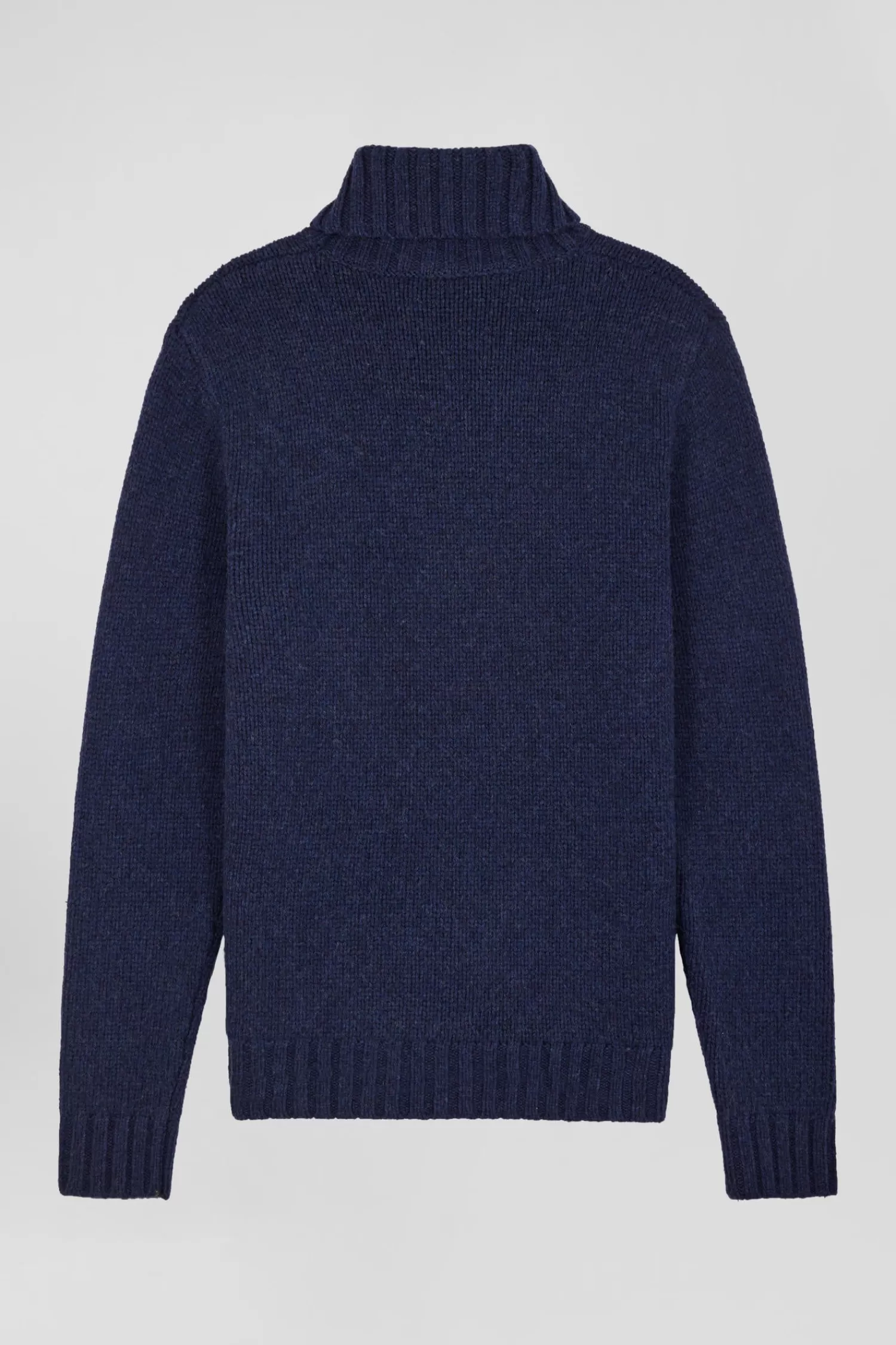 Eden Park Regular navy virgin wool and recycled polyamide turtleneck jumper with 3D knitting< Sweaters