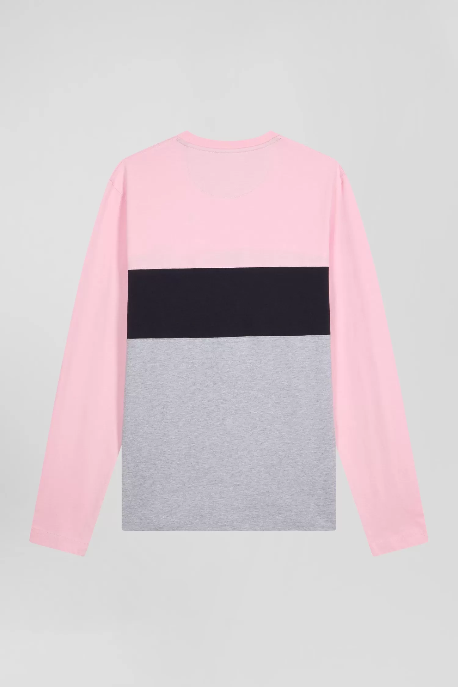 Eden Park Regular pink colorblock long-sleeved cotton T-shirt< T-shirts