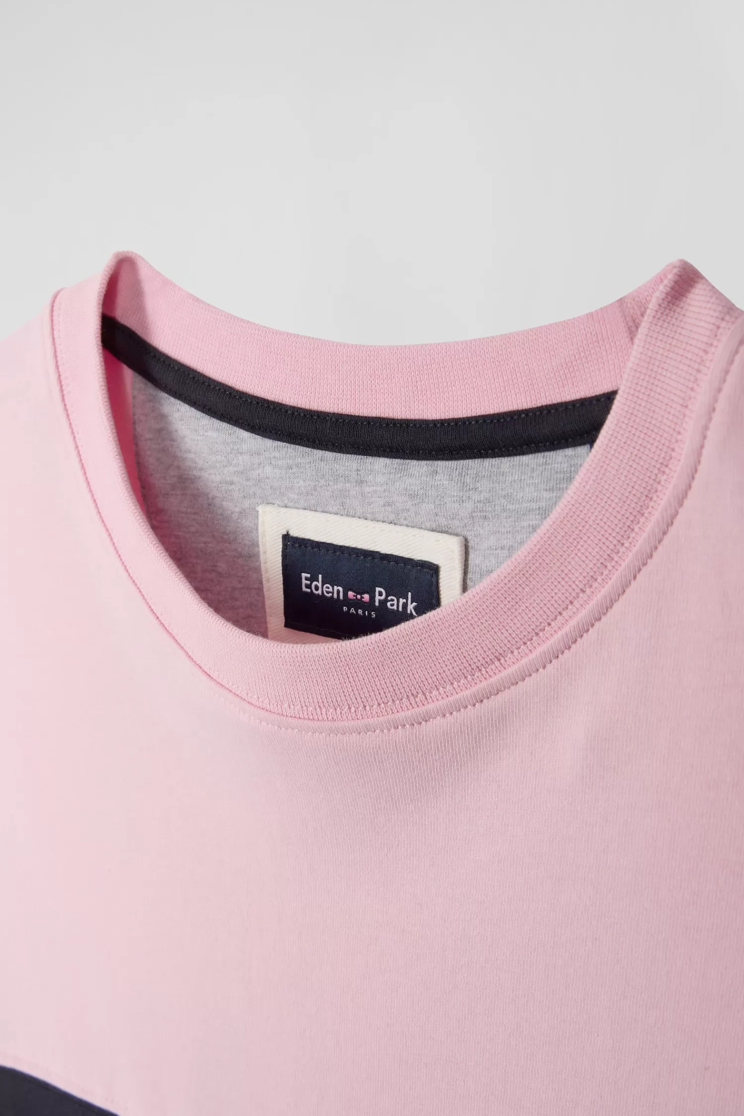 Eden Park Regular pink colorblock long-sleeved cotton T-shirt< T-shirts