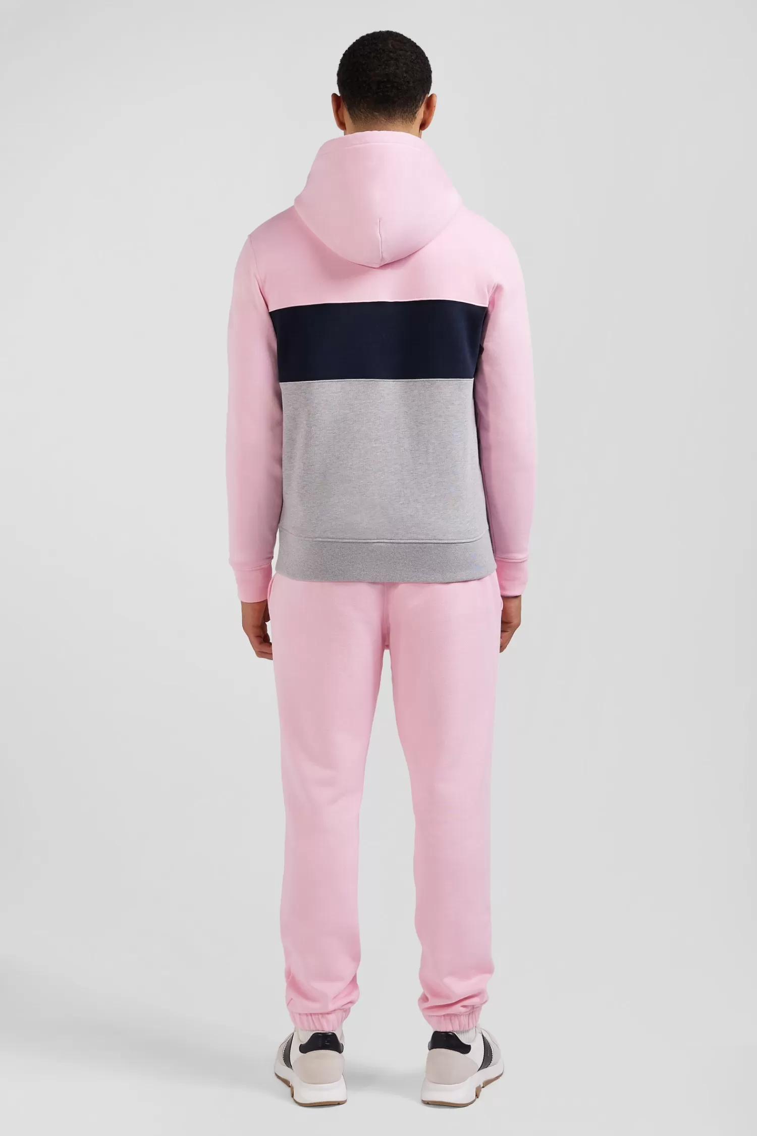 Eden Park Regular pink colorblock zipped cotton hoodie< Sweatshirts