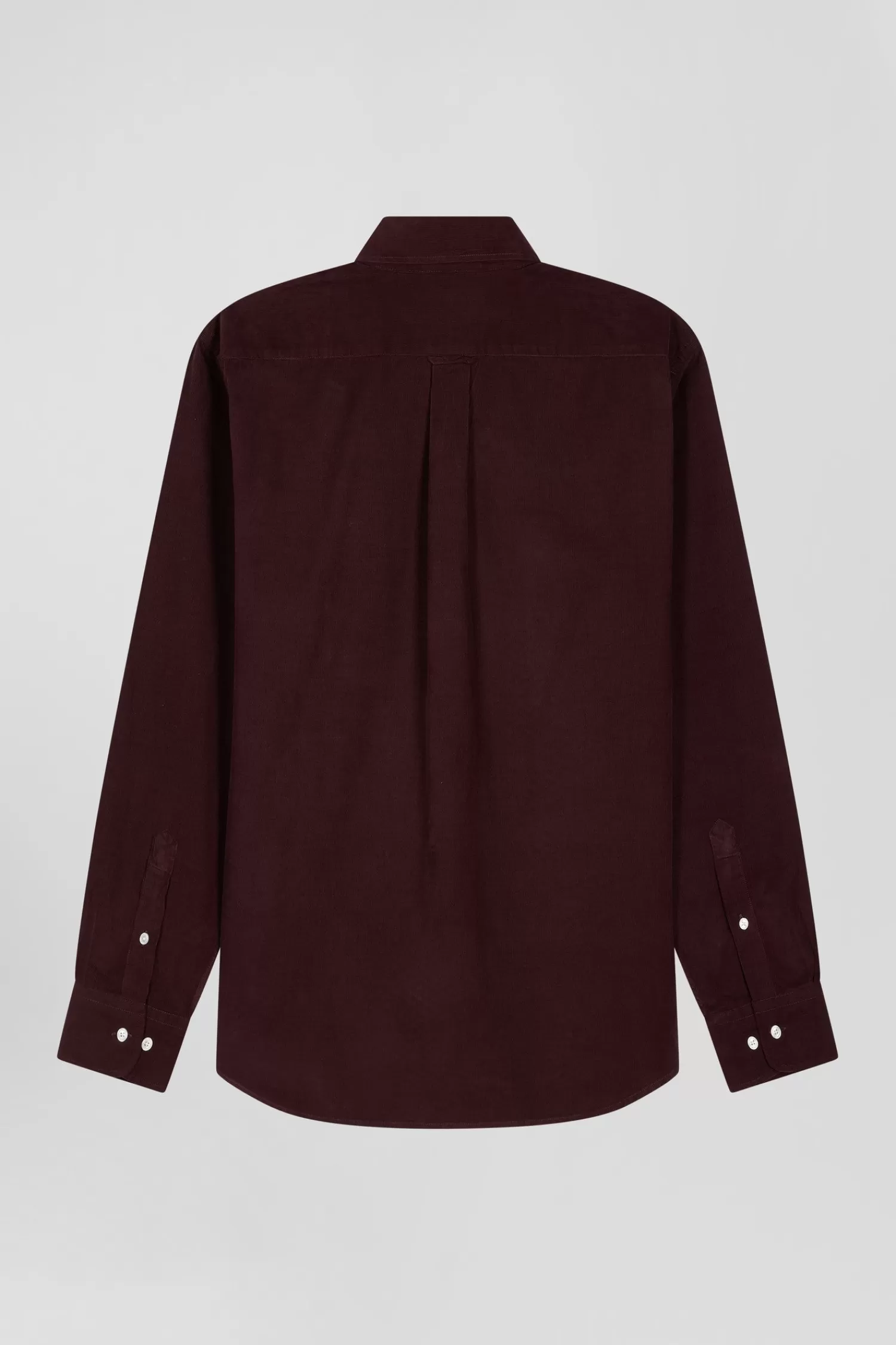 Eden Park Regular plain burgundy cotton shirt with button-down collar and chest pocket< Shirts