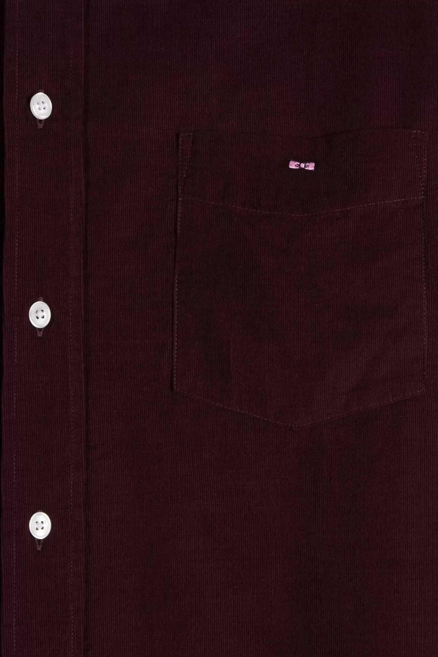 Eden Park Regular plain burgundy cotton shirt with button-down collar and chest pocket< Shirts
