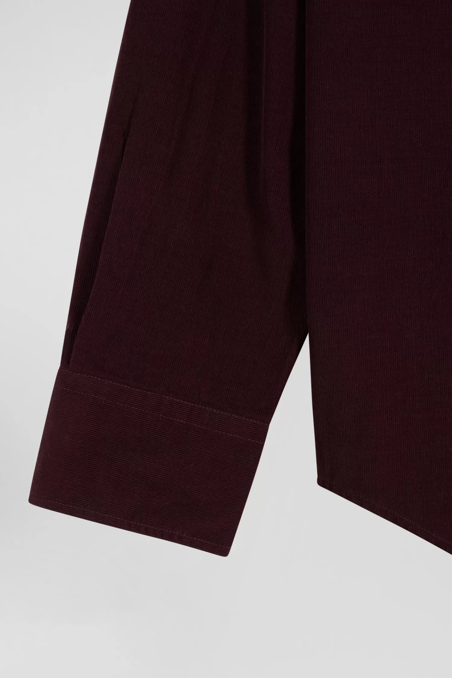 Eden Park Regular plain burgundy cotton shirt with button-down collar and chest pocket< Shirts