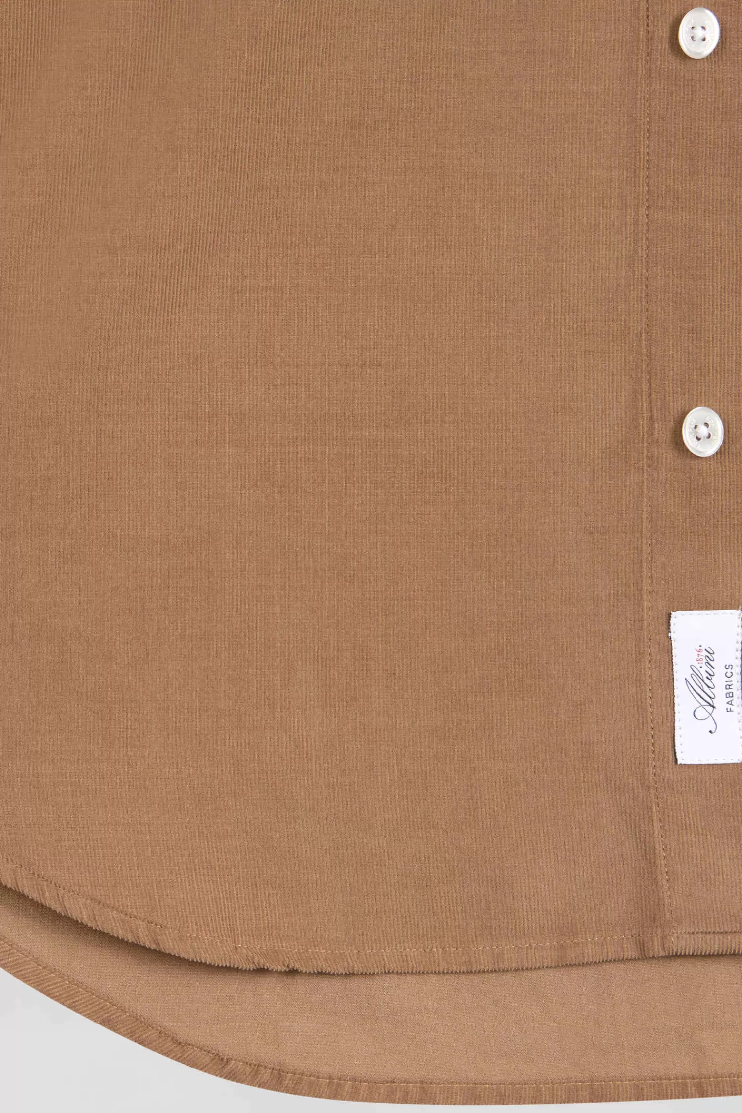 Eden Park Regular plain camel cotton shirt with button-down collar and chest pocket< Shirts