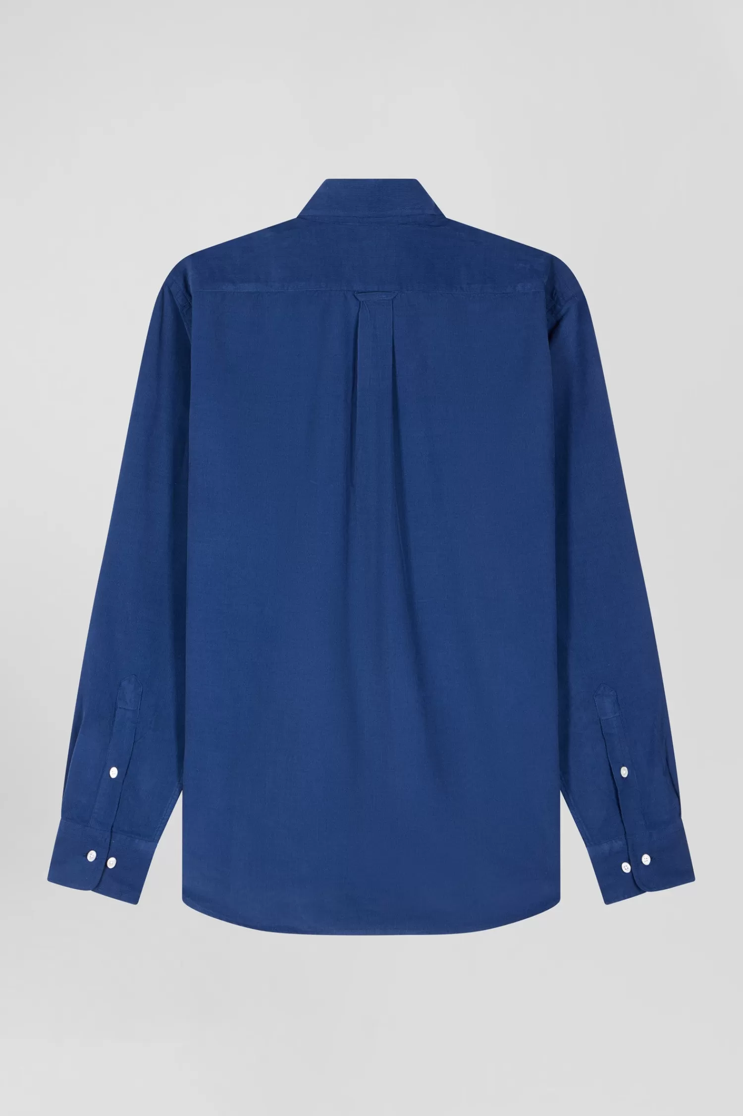 Eden Park Regular plain indigo blue cotton shirt with button-down collar and chest pocket< Shirts