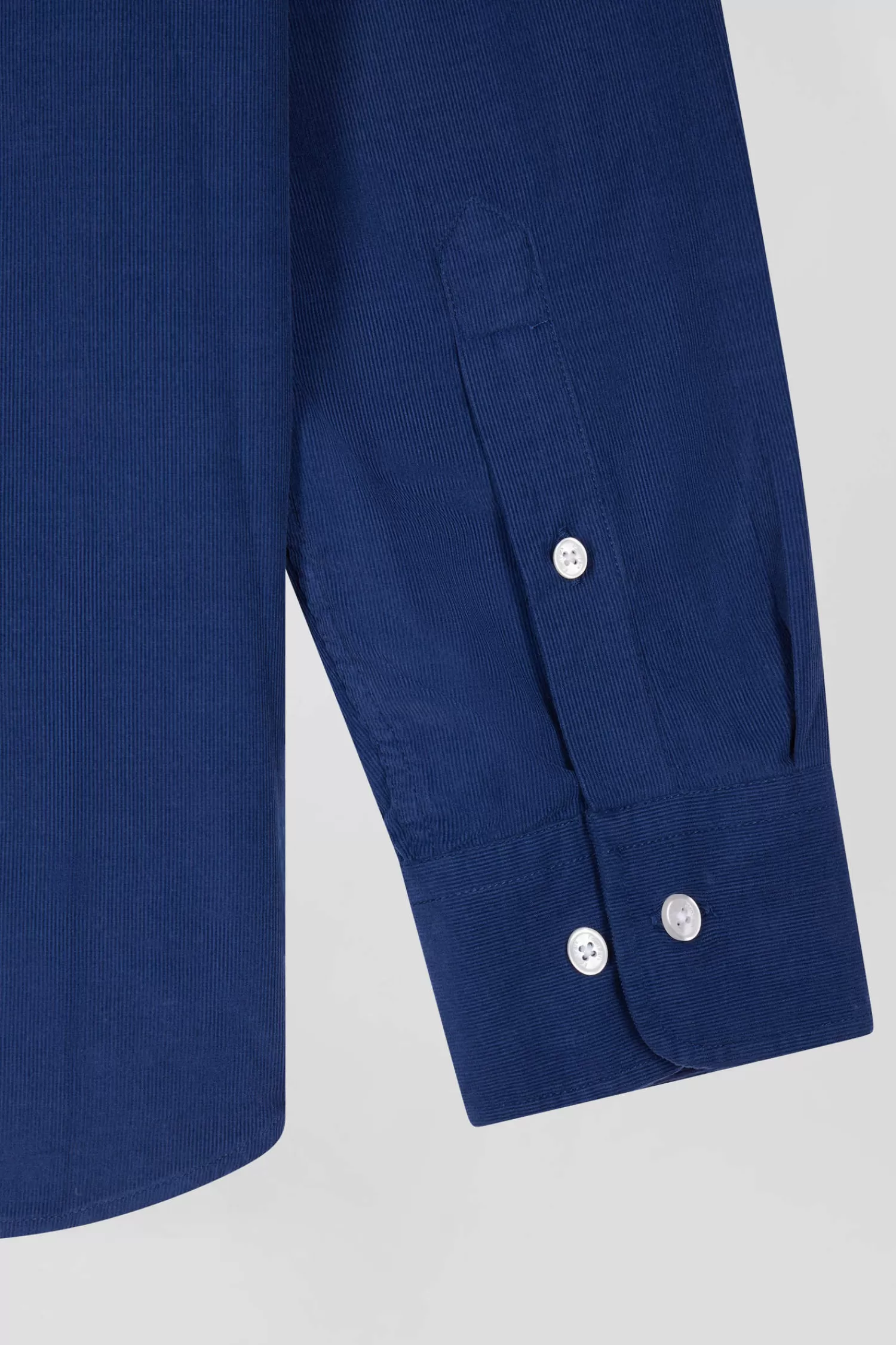 Eden Park Regular plain indigo blue cotton shirt with button-down collar and chest pocket< Shirts