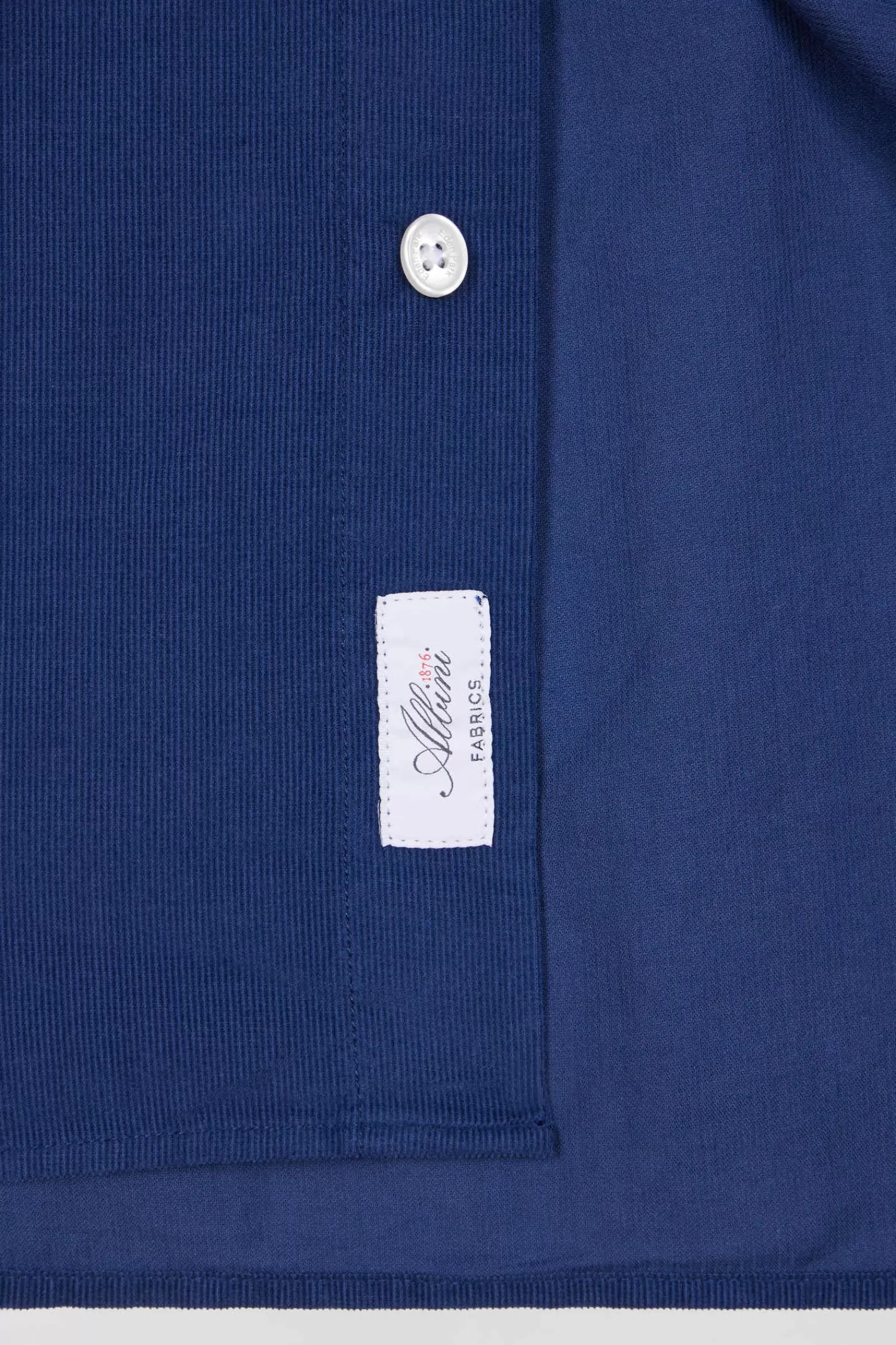 Eden Park Regular plain indigo blue cotton shirt with button-down collar and chest pocket< Shirts