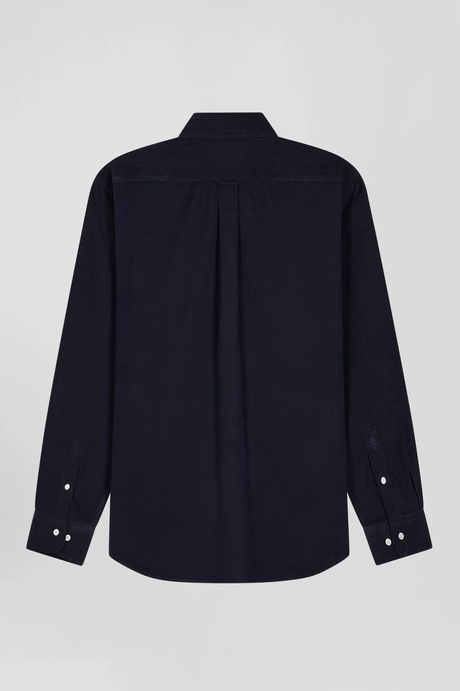 Eden Park Regular plain navy blue cotton shirt with button-down collar and chest pocket< Shirts
