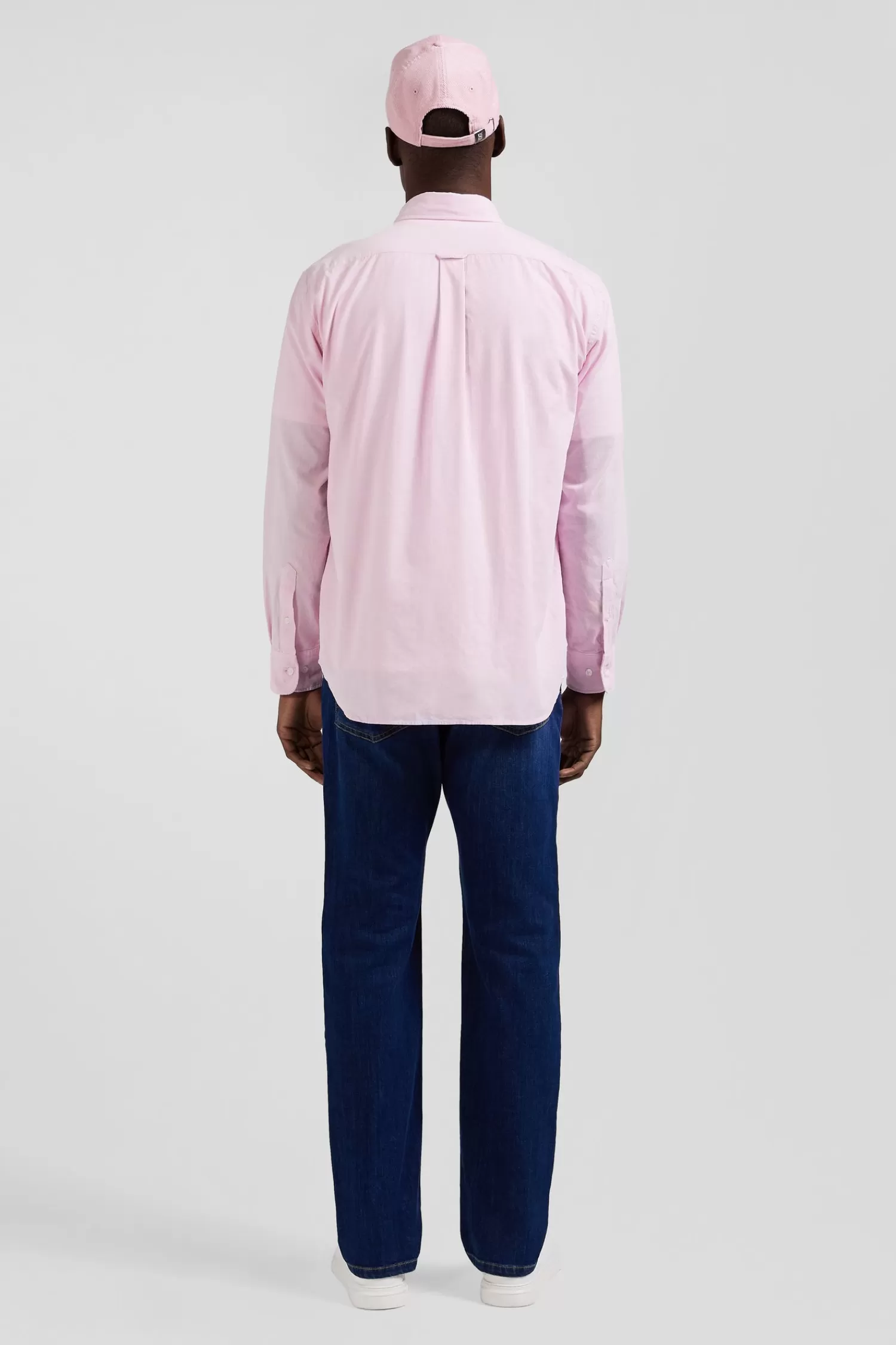 Eden Park Regular plain pink cotton shirt with button-down collar and chest pocket< Shirts