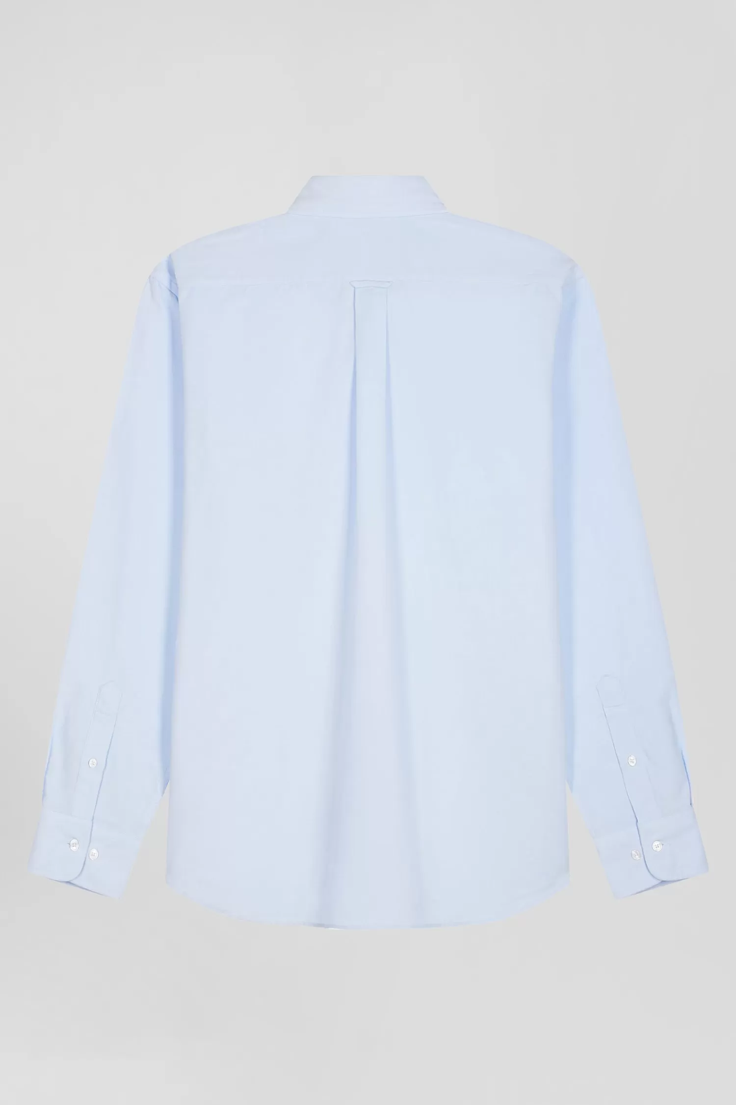Eden Park Regular plain sky blue cotton shirt with button-down collar and chest pocket< Shirts