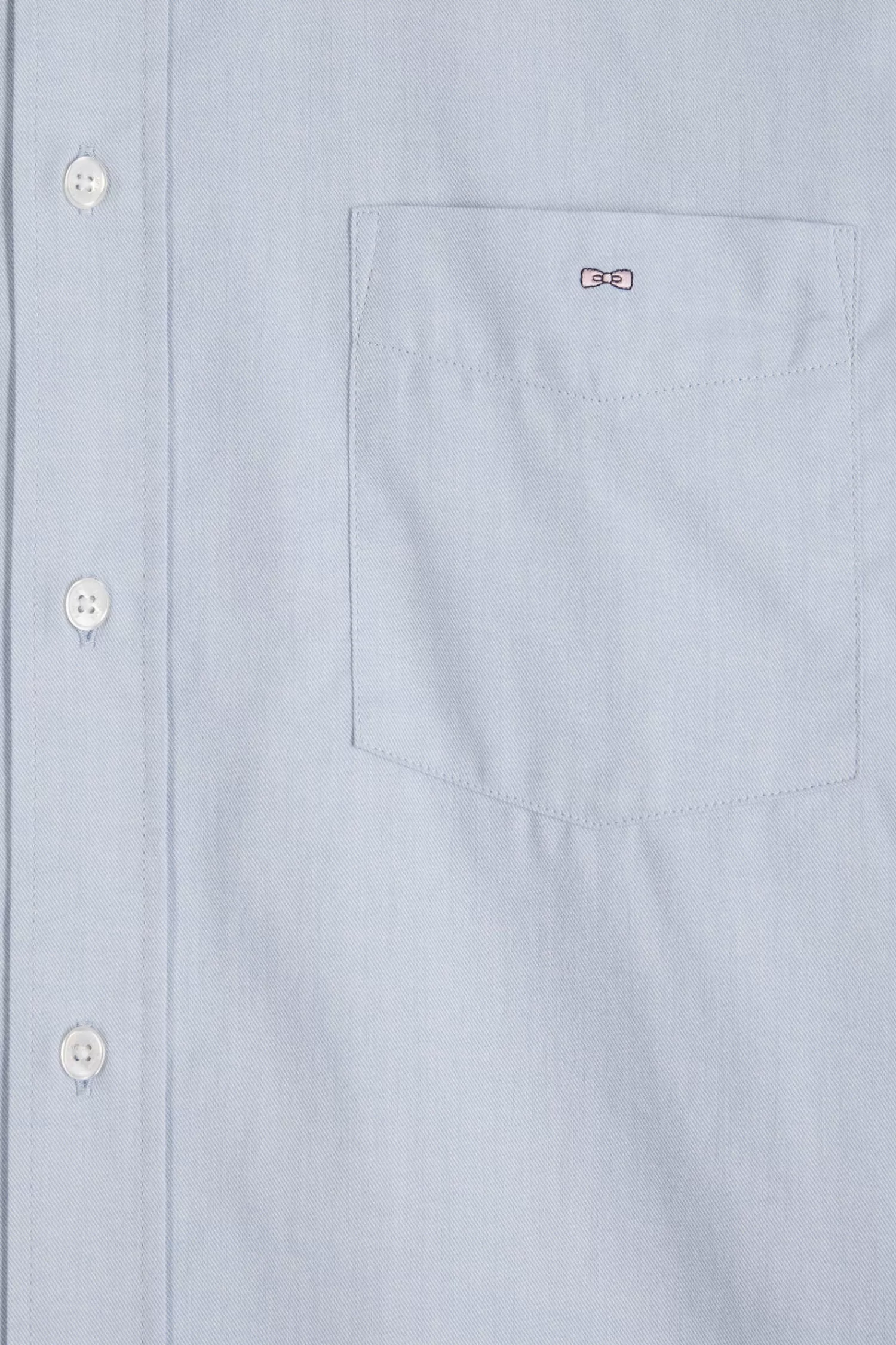 Eden Park Regular plain sky blue cotton twill shirt with button-down collar< Shirts