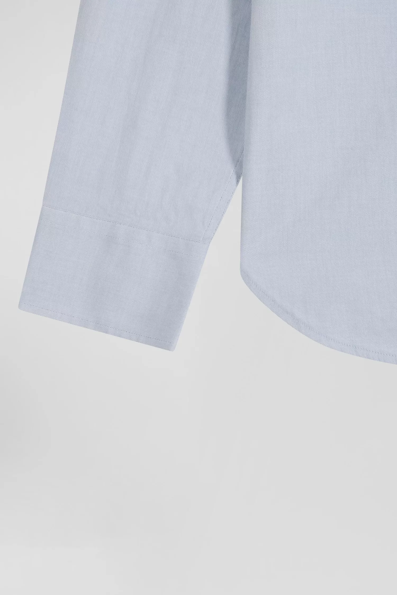 Eden Park Regular plain sky blue cotton twill shirt with button-down collar< Shirts