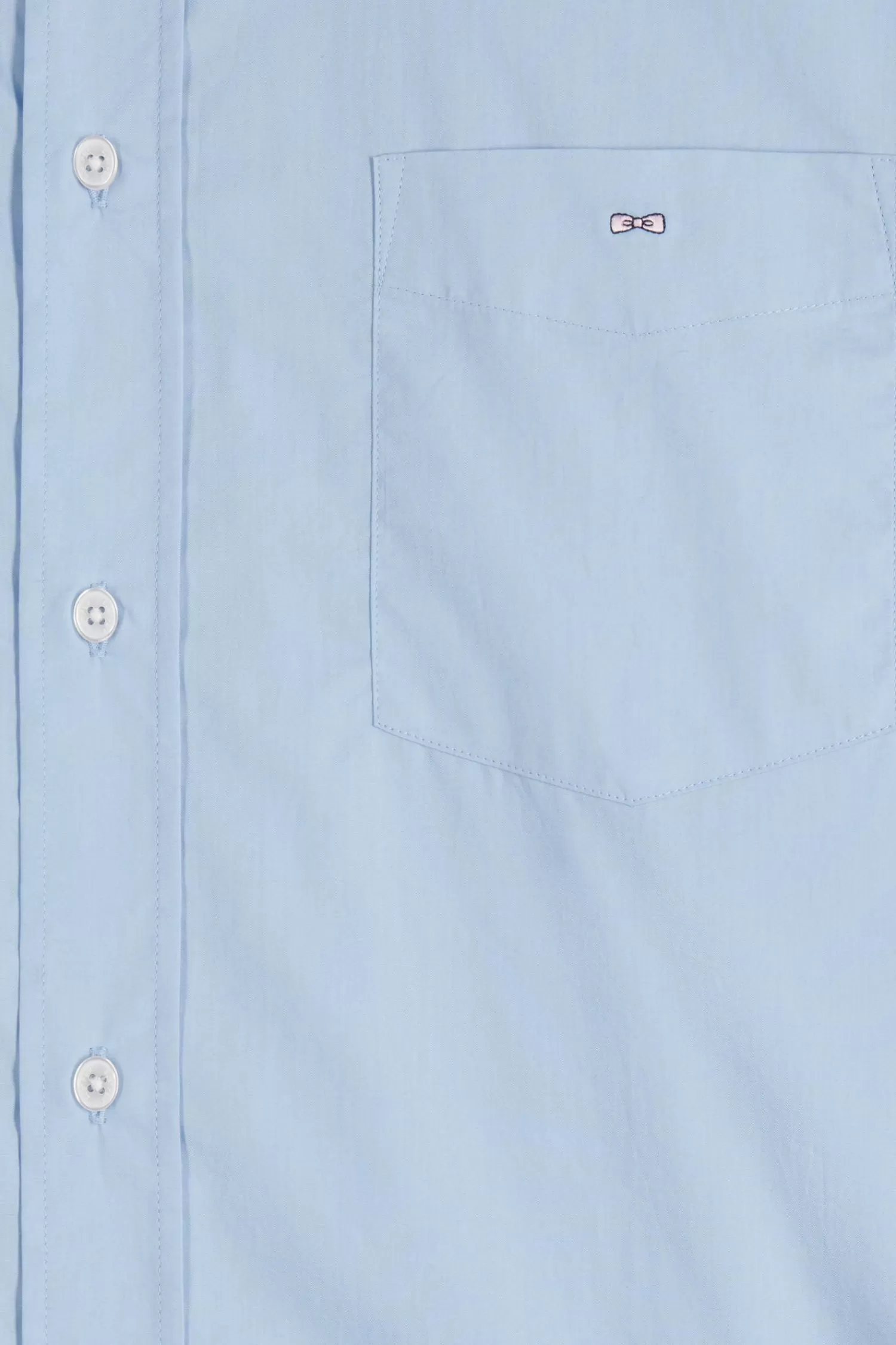 Eden Park Regular sky blue cotton poplin shirt with button-down collar and printed elbow patches< Shirts