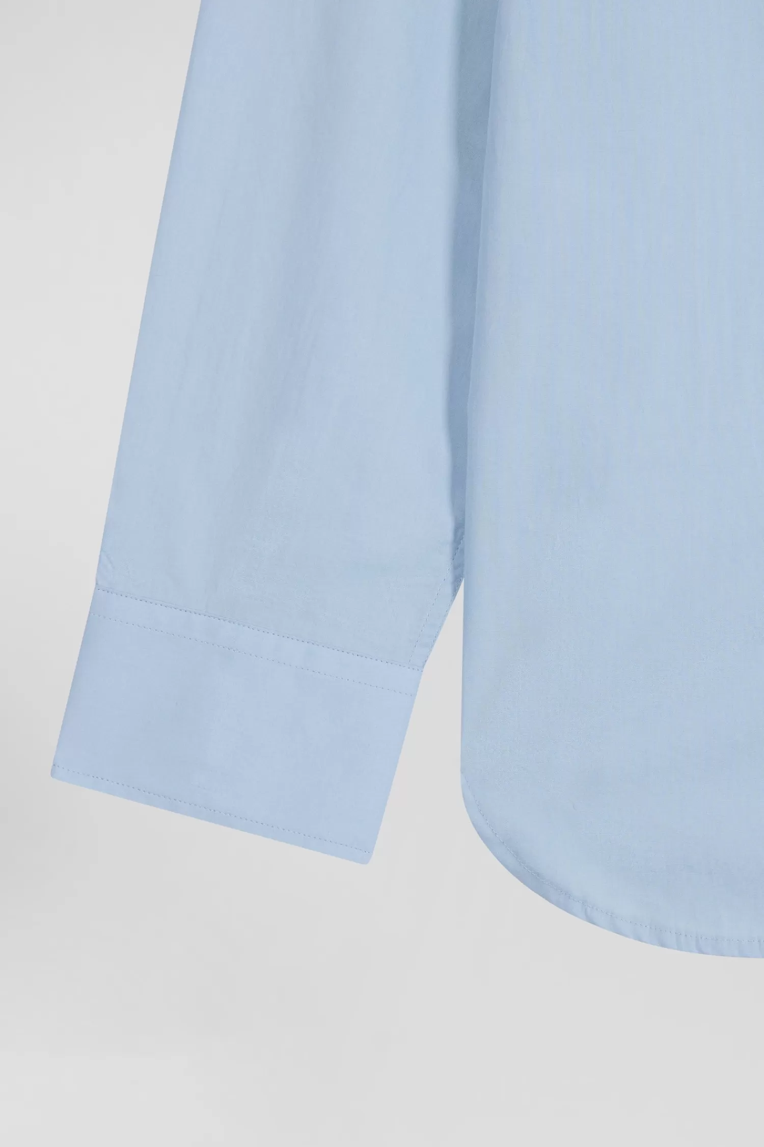 Eden Park Regular sky blue cotton poplin shirt with button-down collar and printed elbow patches< Shirts