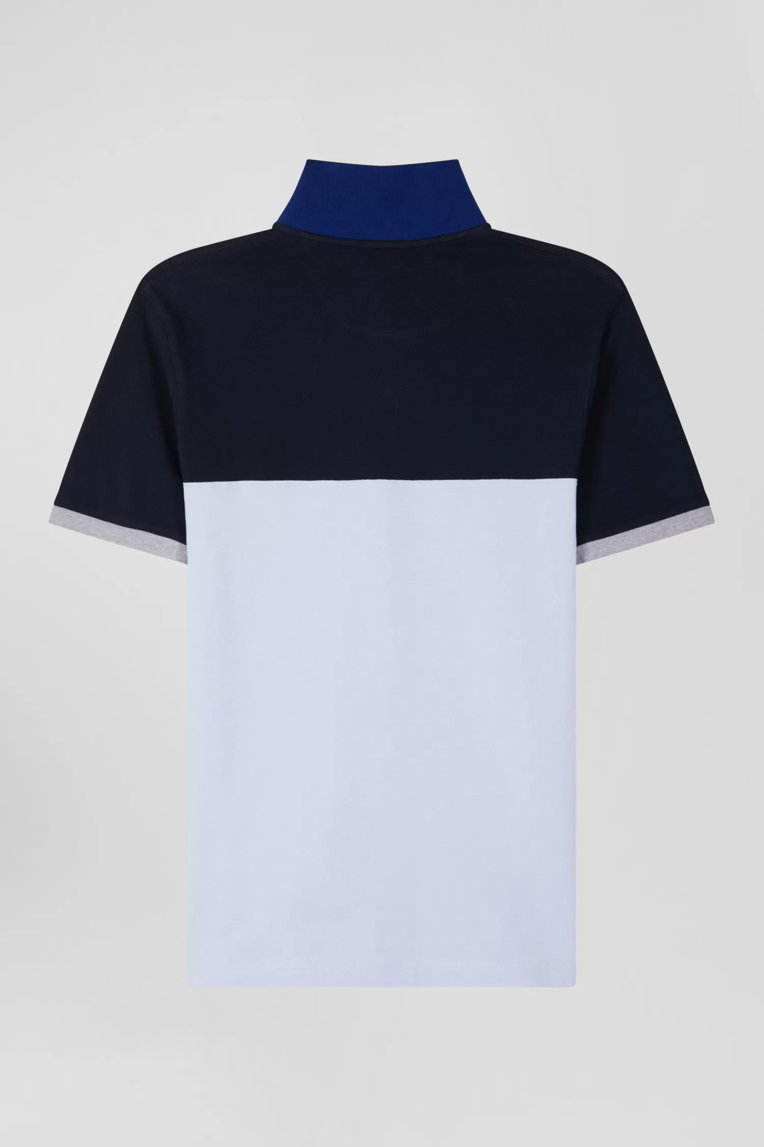 Eden Park Regular sky blue short-sleeved cotton piqué polo shirt with bow tie embroidery and contrasting details< Polos